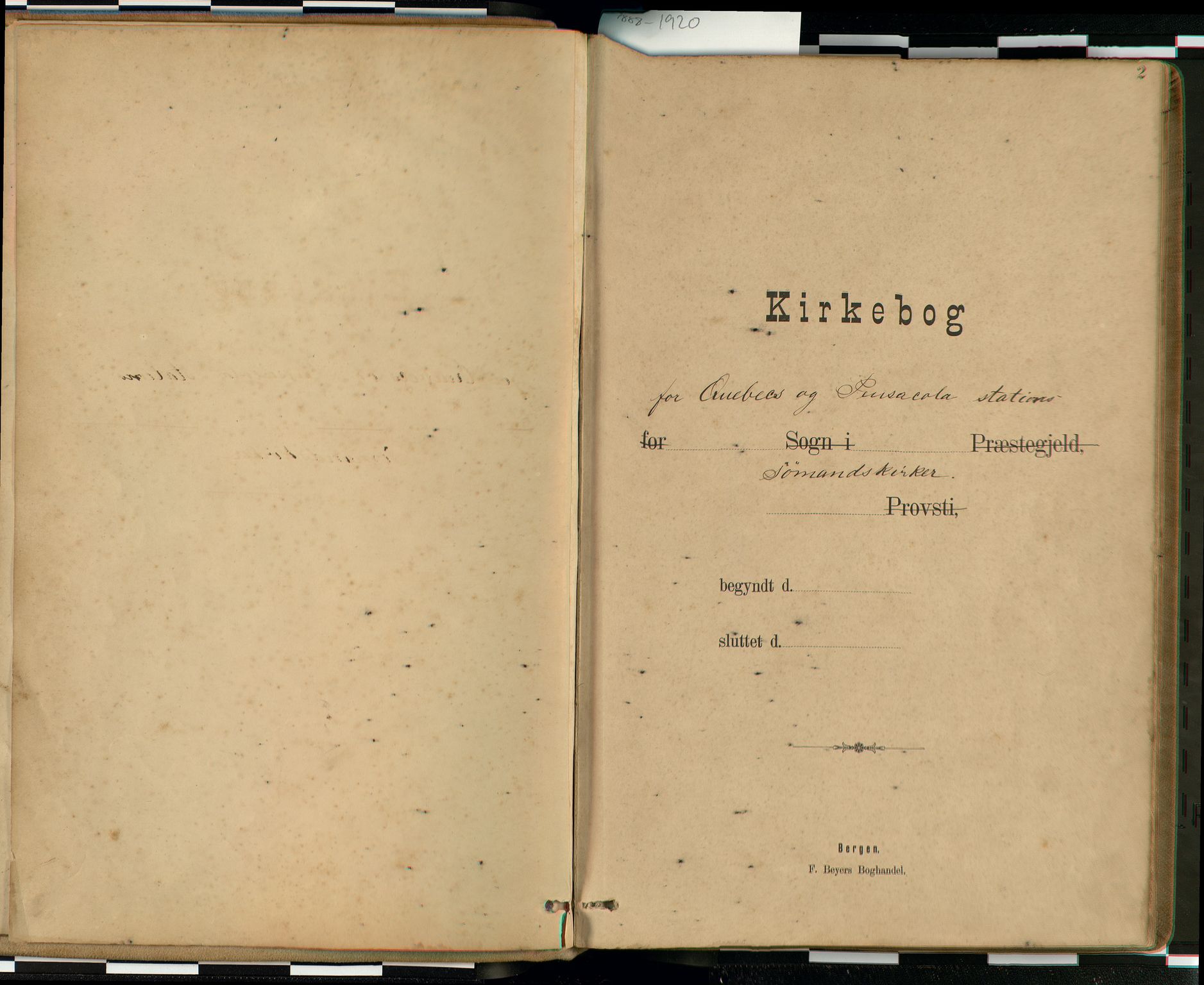 Den norske sjømannsmisjon i utlandet / Quebec (Canada) samt Pensacola--Savannah-Mobile-New Orleans-Gulfport (Gulfhamnene i USA), AV/SAB-SAB/PA-0114/H/Ha/L0001: Parish register (official) no. A 1, 1887-1924, p. 1b-2a