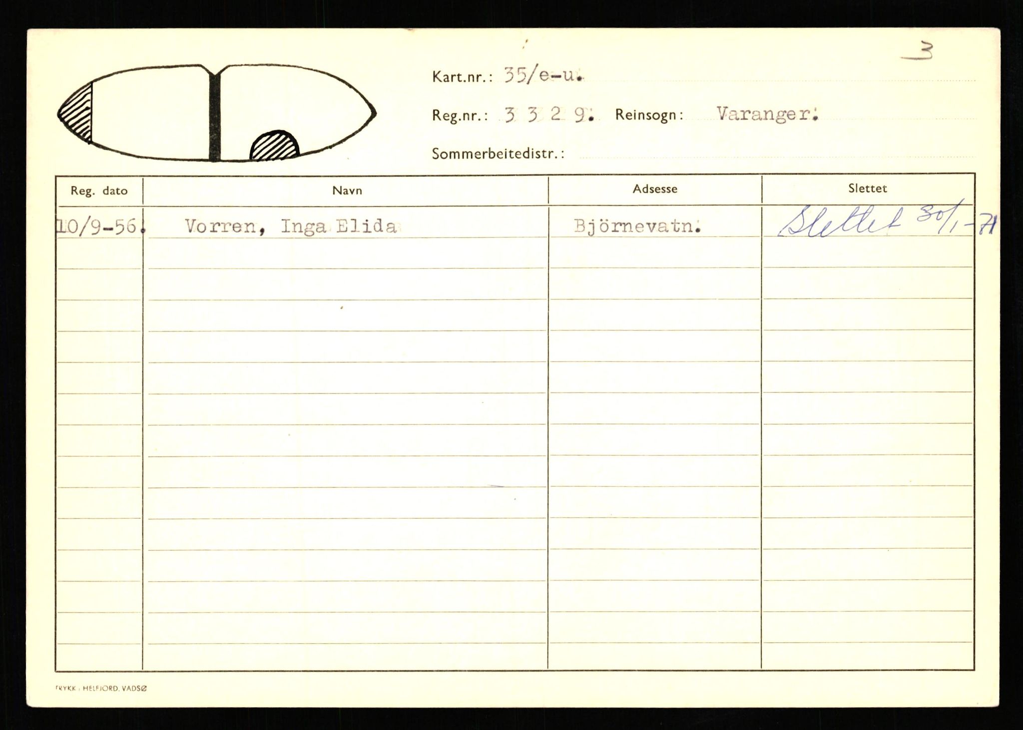 Lappefogden i Finnmark/Reindriftsforvaltningen Øst-Finnmark, AV/SATØ-S-1461/G/Ge/Gea/L0007: Slettede reinmerker: Karasjok, Kautokeino, Polmak og Varanger, 1934-1992, p. 260