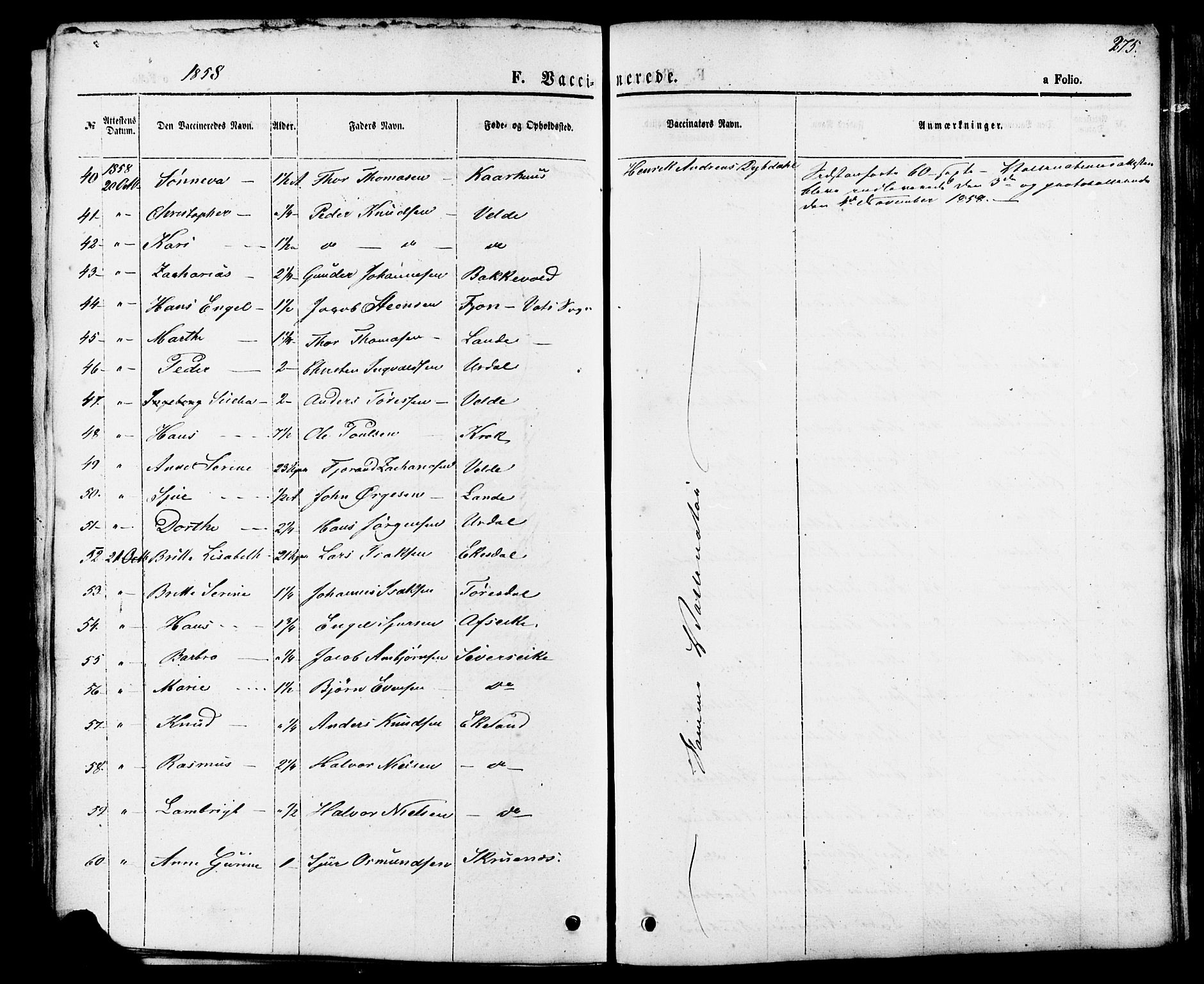 Skjold sokneprestkontor, AV/SAST-A-101847/H/Ha/Haa/L0007: Parish register (official) no. A 7, 1857-1882, p. 275