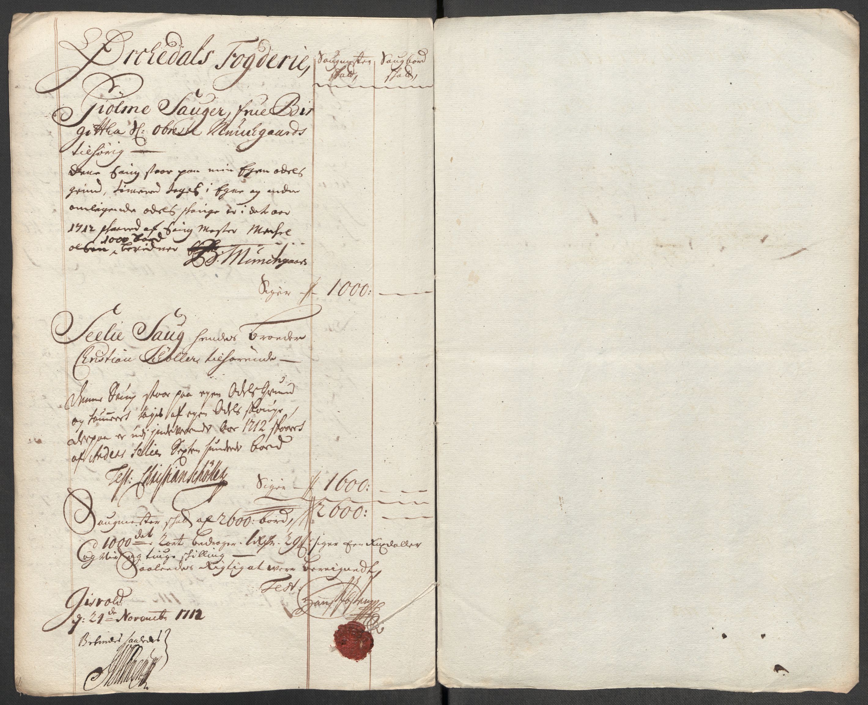 Rentekammeret inntil 1814, Reviderte regnskaper, Fogderegnskap, AV/RA-EA-4092/R60/L3963: Fogderegnskap Orkdal og Gauldal, 1712, p. 126