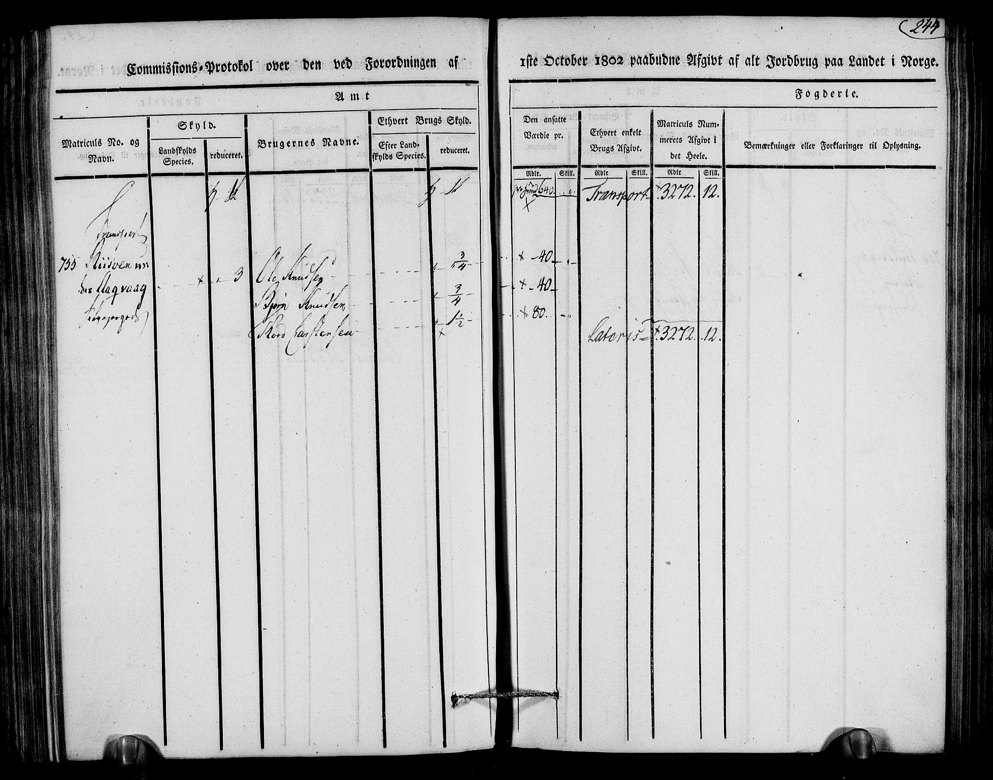 Rentekammeret inntil 1814, Realistisk ordnet avdeling, AV/RA-EA-4070/N/Ne/Nea/L0079: Nedenes fogderi. Kommisjonsprotokoll "Nr. 2", for Strengereid skipreide, 1803, p. 235