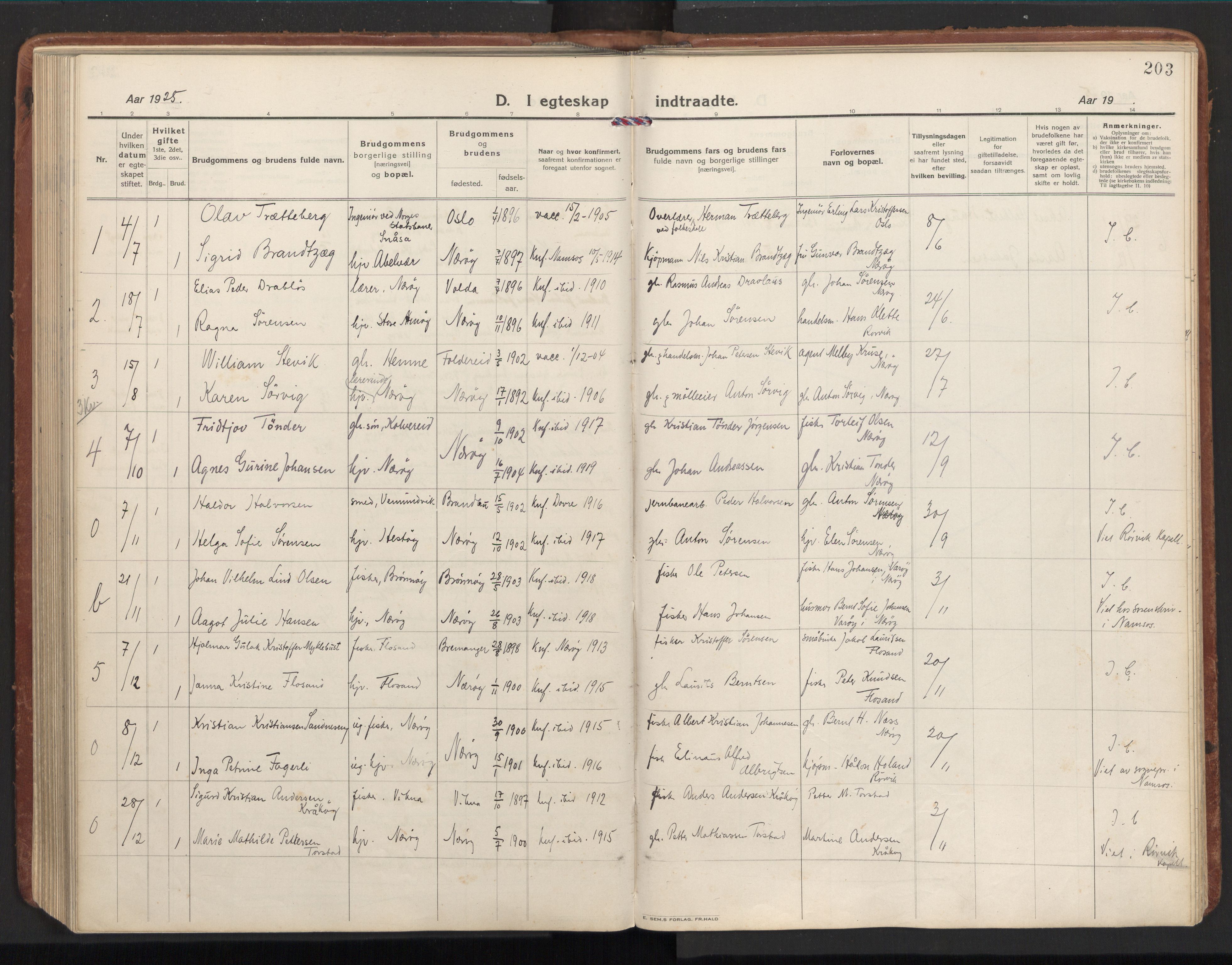 Ministerialprotokoller, klokkerbøker og fødselsregistre - Nord-Trøndelag, SAT/A-1458/784/L0678: Parish register (official) no. 784A13, 1921-1938, p. 203