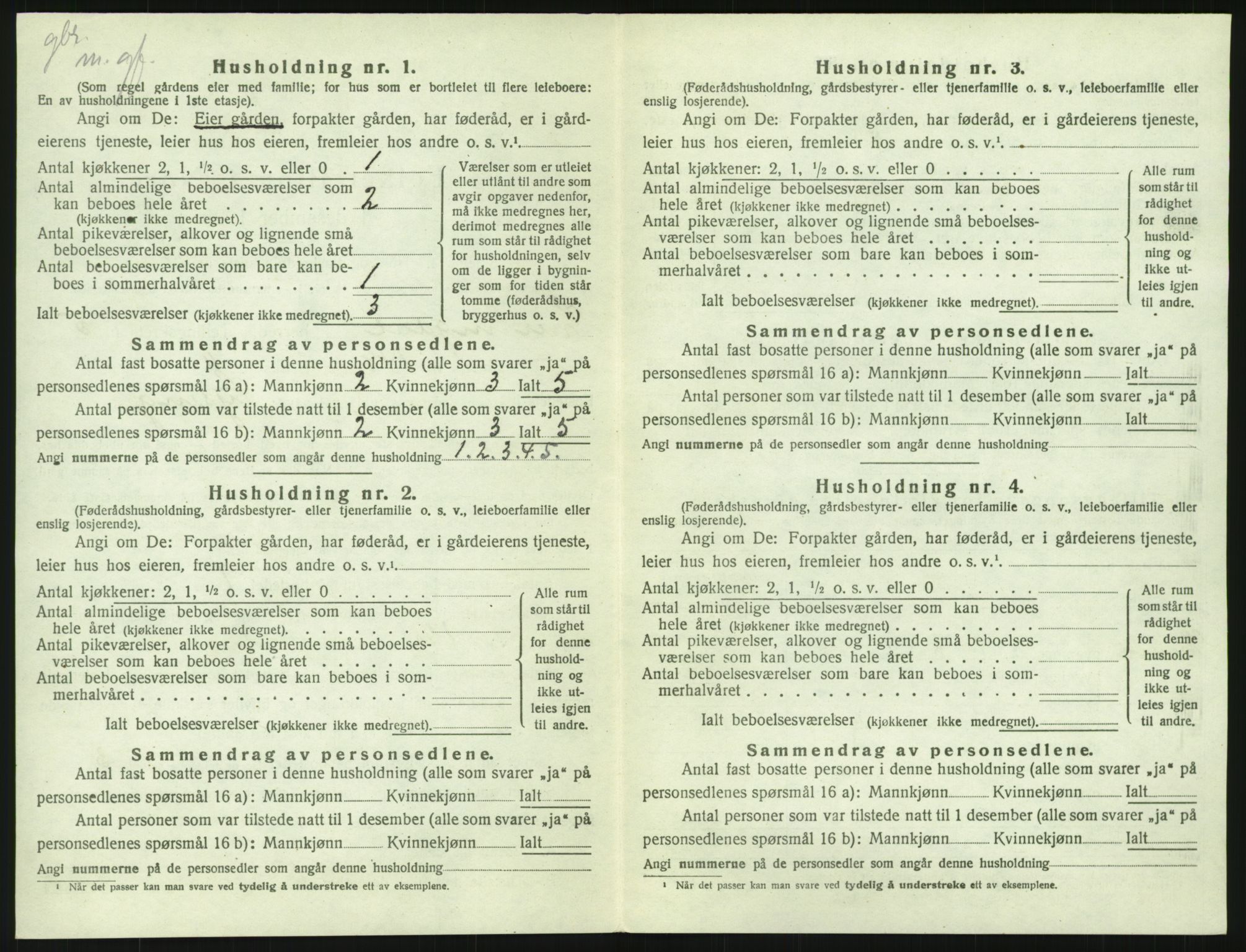 SAH, 1920 census for Snertingdal, 1920, p. 752