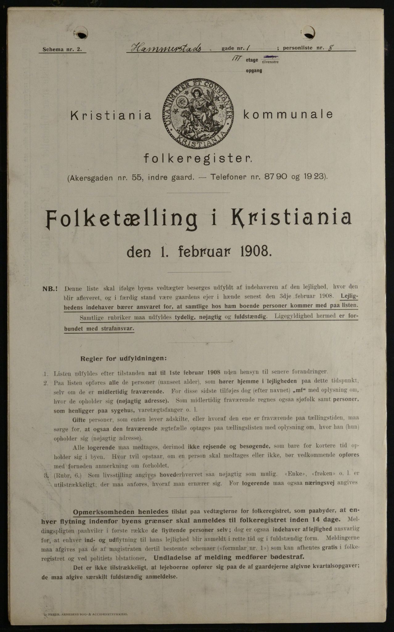 OBA, Municipal Census 1908 for Kristiania, 1908, p. 31128