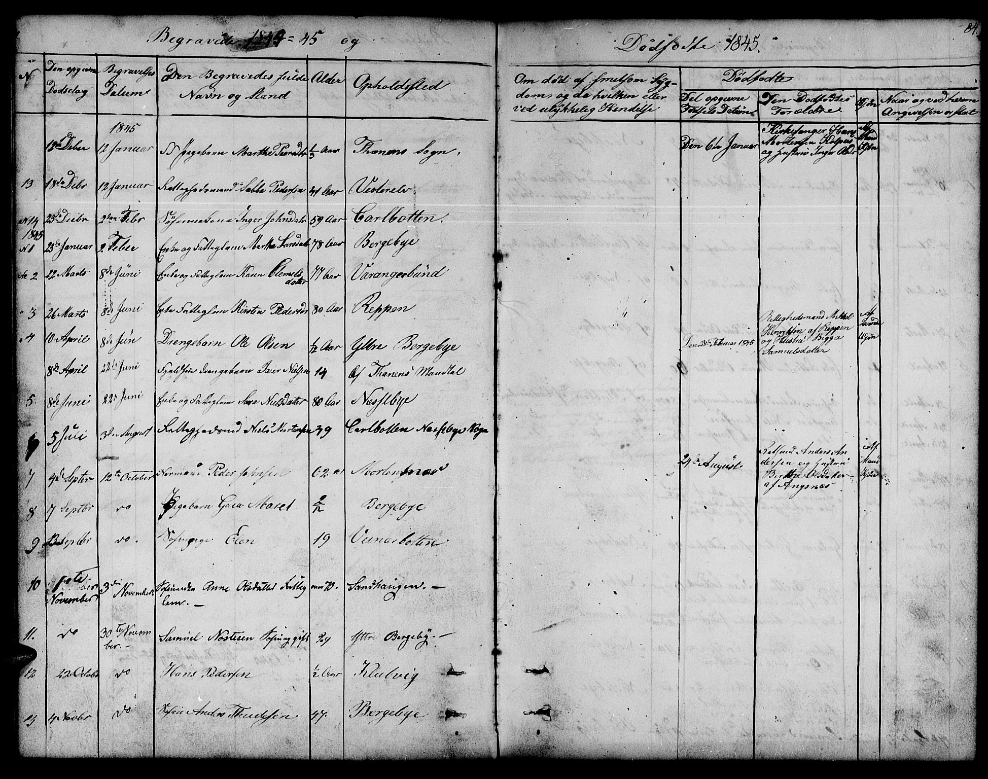 Nesseby sokneprestkontor, SATØ/S-1330/H/Hb/L0001klokker: Parish register (copy) no. 1, 1844-1861, p. 84