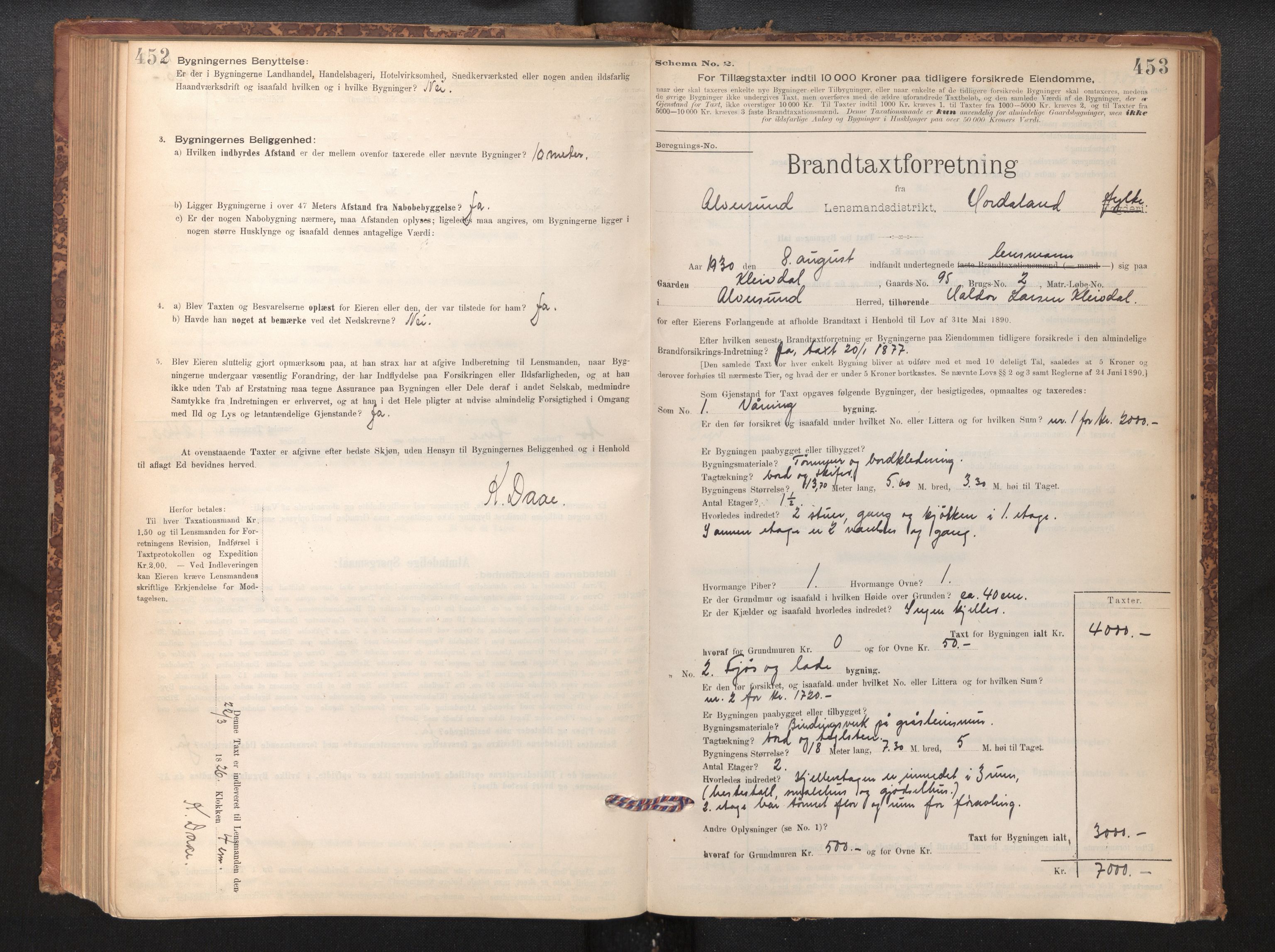 Lensmannen i Alversund, SAB/A-30701/0012/L0004: Branntakstprotokoll, skjematakst, 1894-1953, p. 452-453