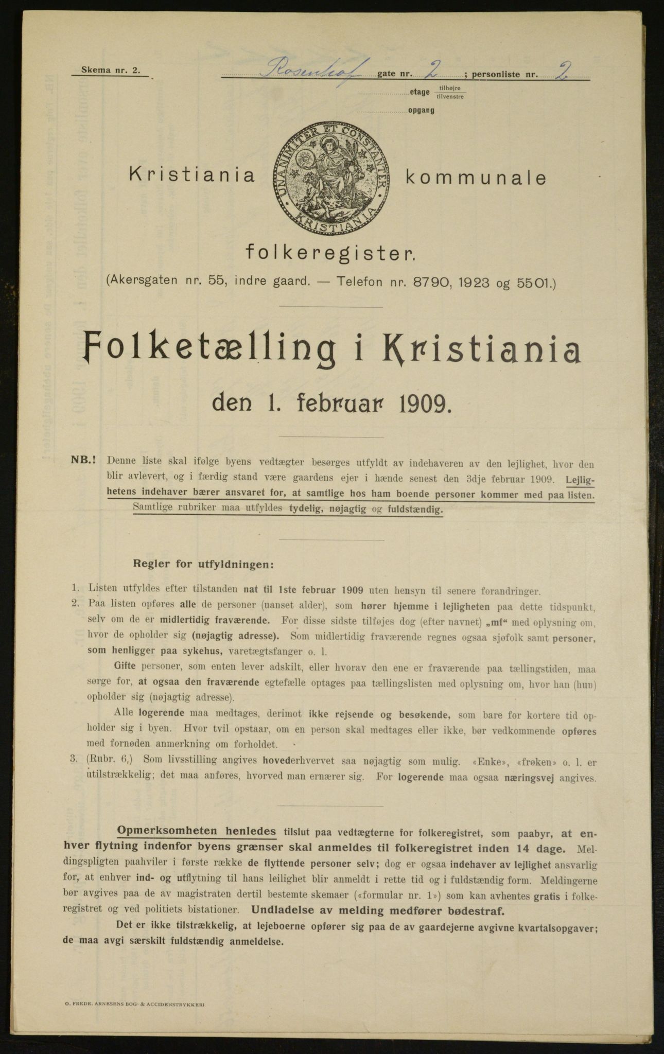 OBA, Municipal Census 1909 for Kristiania, 1909, p. 75857