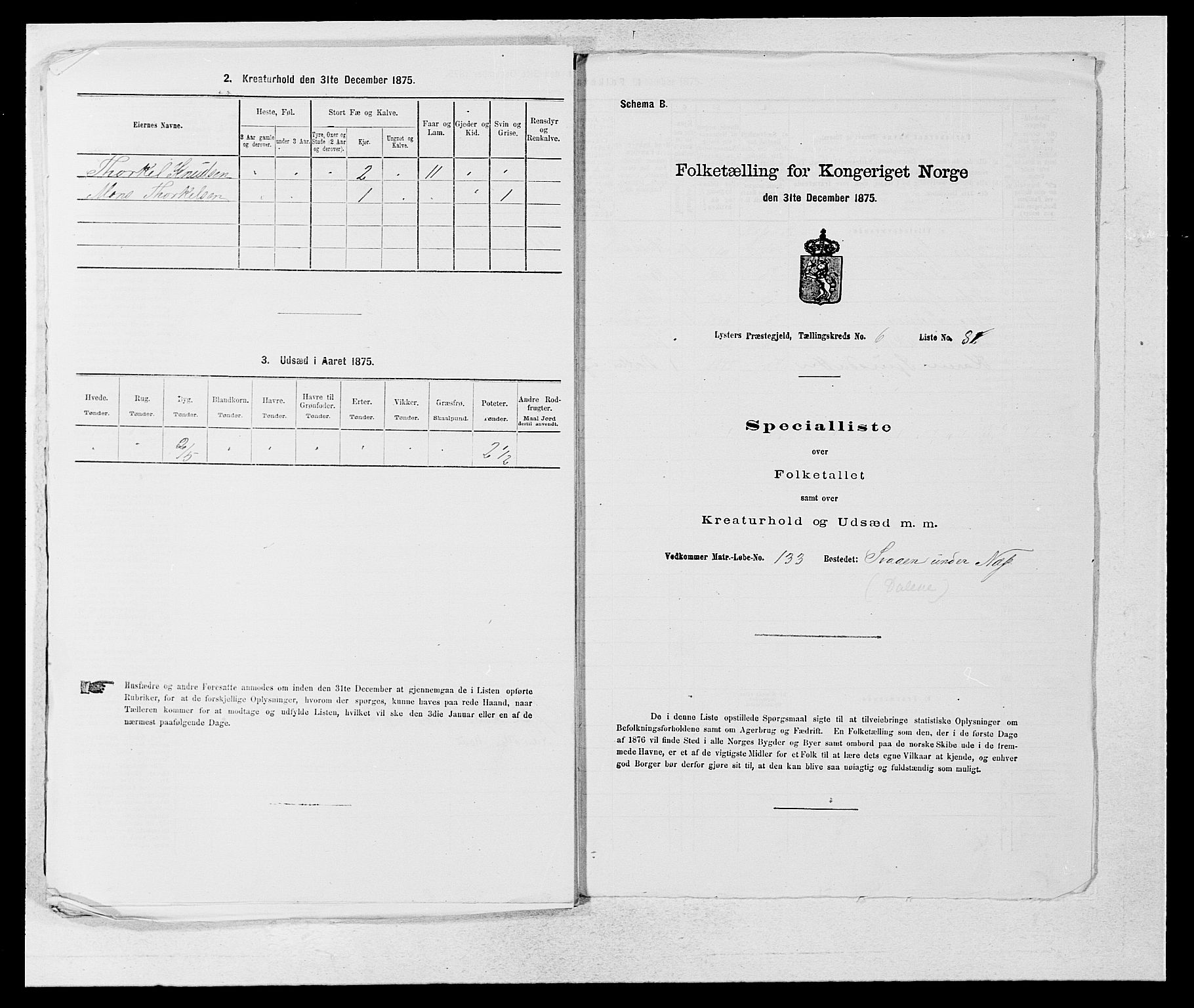 SAB, 1875 census for 1426P Luster, 1875, p. 1095