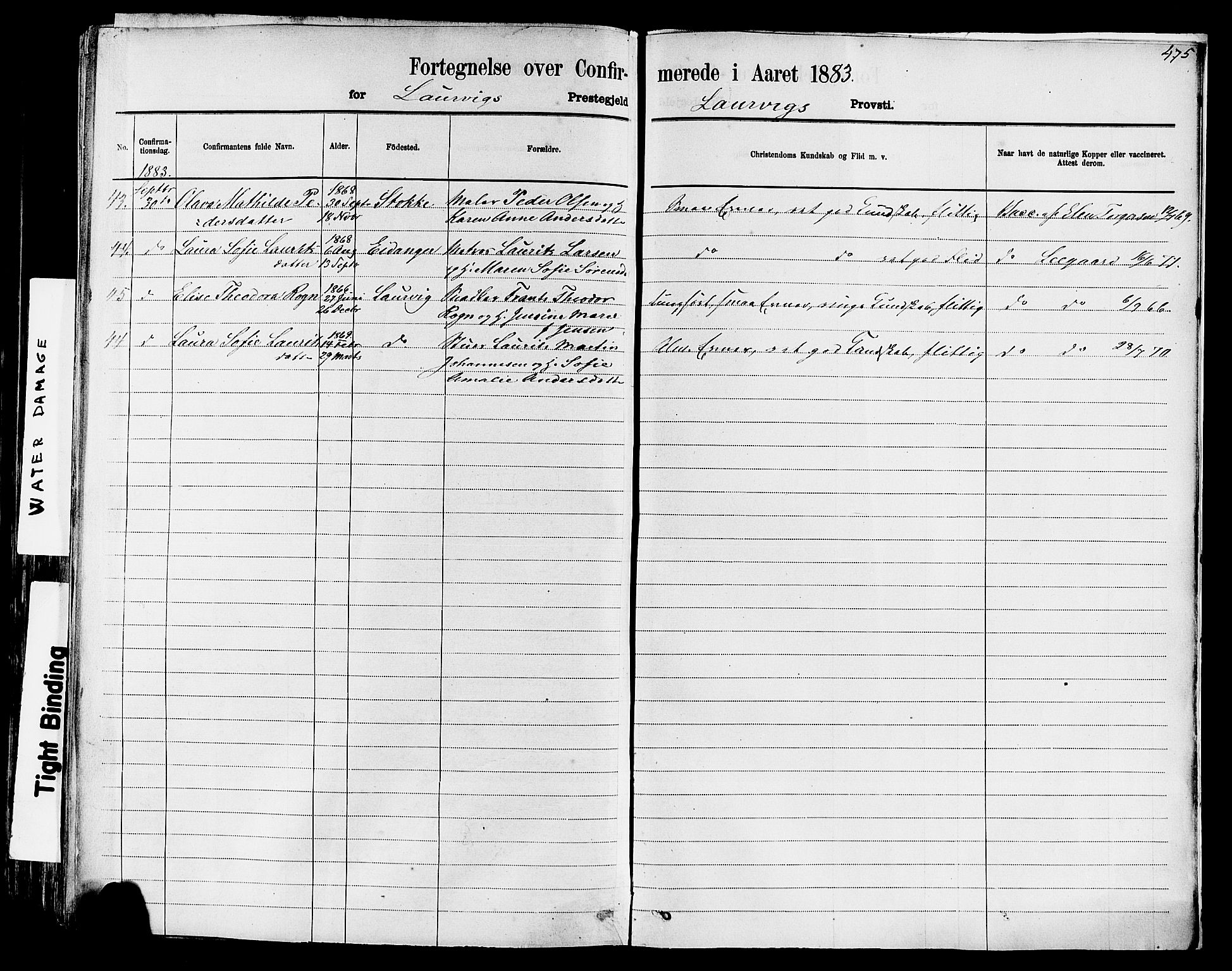 Larvik kirkebøker, SAKO/A-352/F/Fa/L0006: Parish register (official) no. I 6, 1871-1883, p. 475