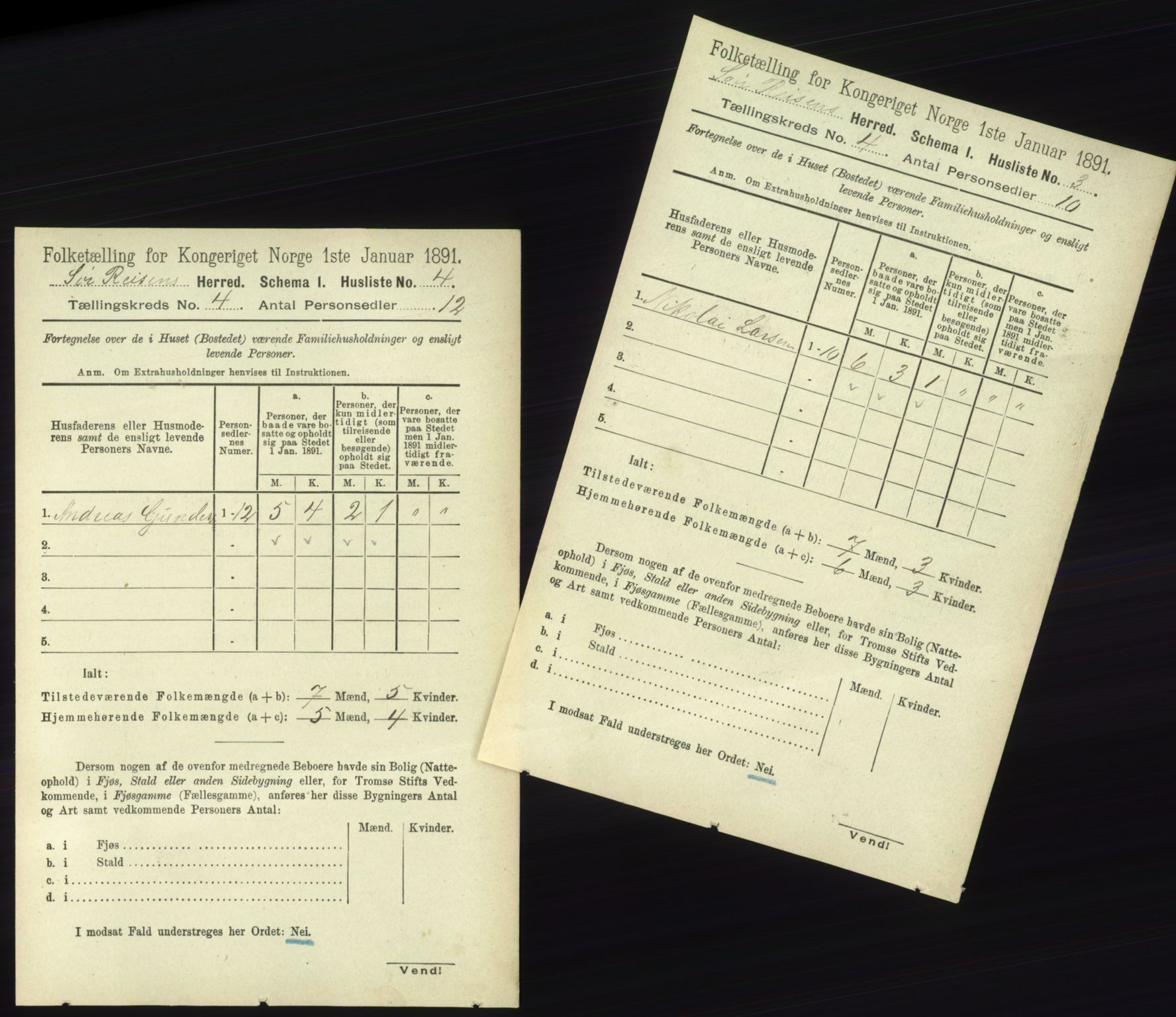 RA, 1891 census for 1925 Sørreisa, 1891, p. 1014