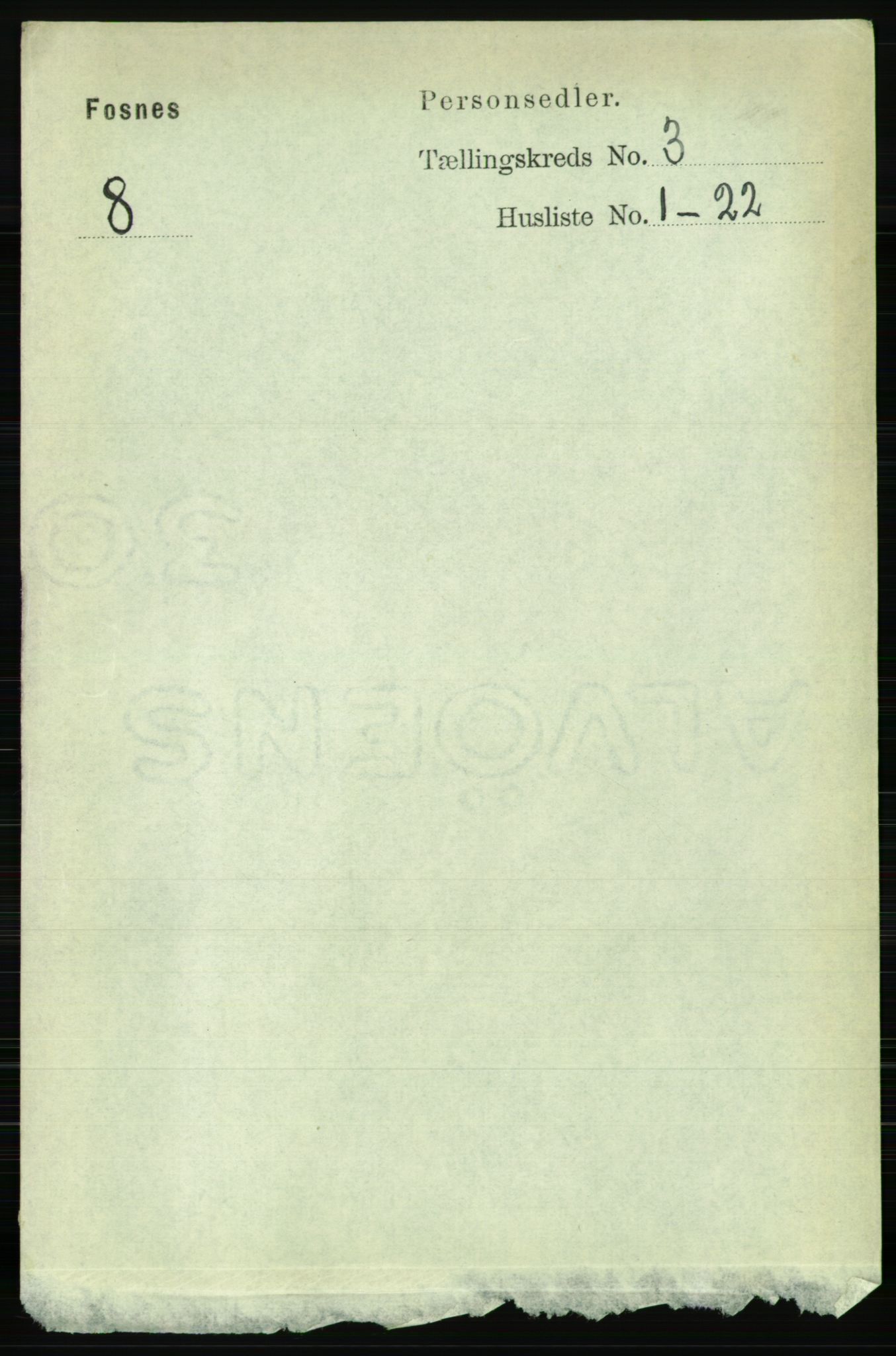 RA, 1891 census for 1748 Fosnes, 1891, p. 700