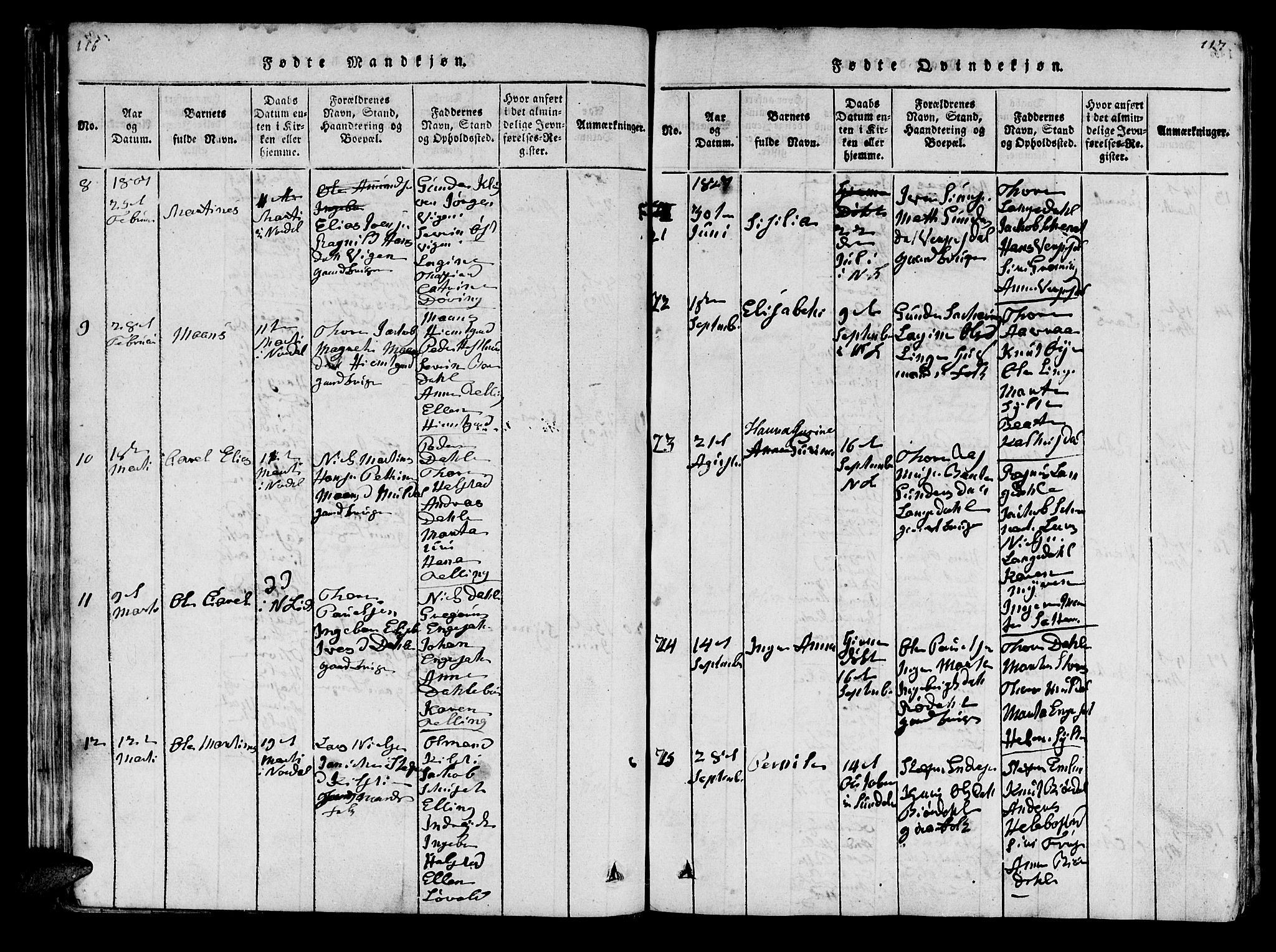 Ministerialprotokoller, klokkerbøker og fødselsregistre - Møre og Romsdal, SAT/A-1454/519/L0246: Parish register (official) no. 519A05, 1817-1834, p. 116-117