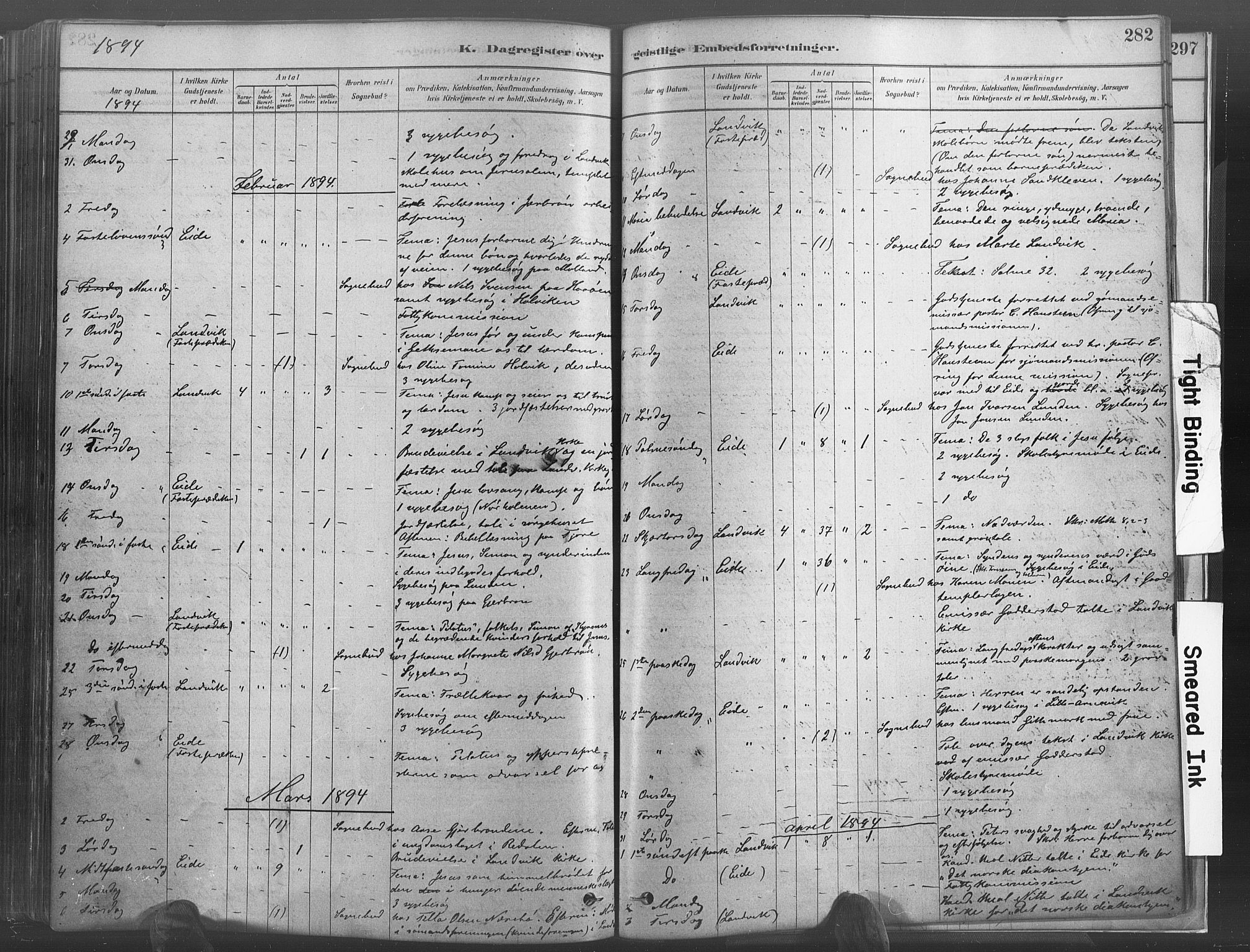 Hommedal sokneprestkontor, SAK/1111-0023/F/Fa/Fab/L0006: Parish register (official) no. A 6, 1878-1897, p. 282