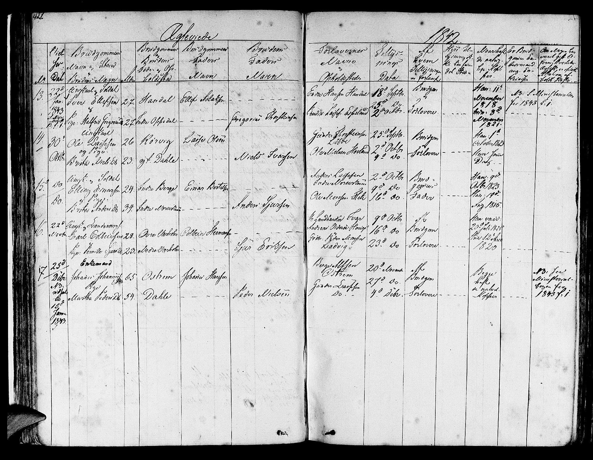 Lavik sokneprestembete, SAB/A-80901: Parish register (official) no. A 2II, 1821-1842, p. 421