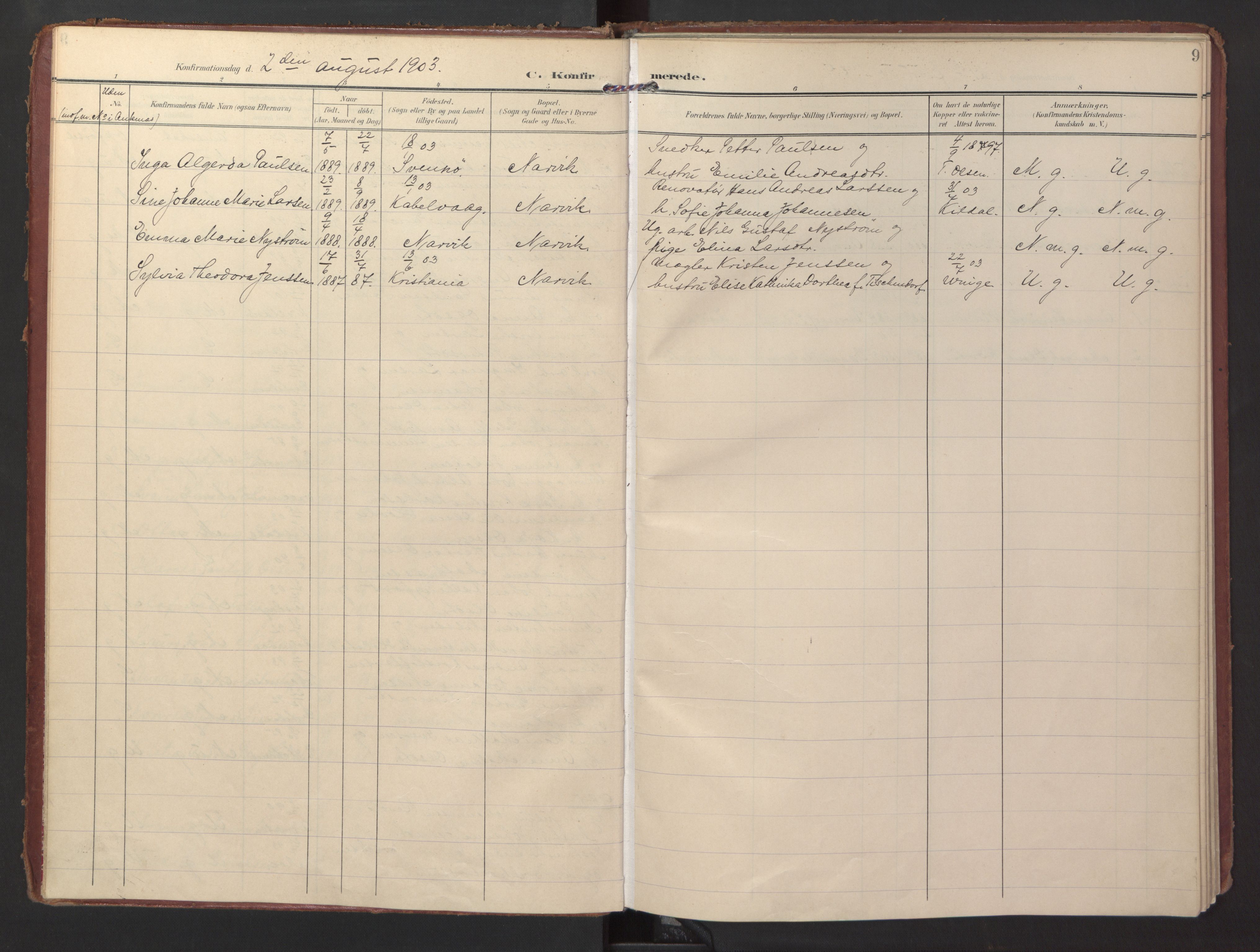 Ministerialprotokoller, klokkerbøker og fødselsregistre - Nordland, SAT/A-1459/871/L0998: Parish register (official) no. 871A14, 1902-1921, p. 9