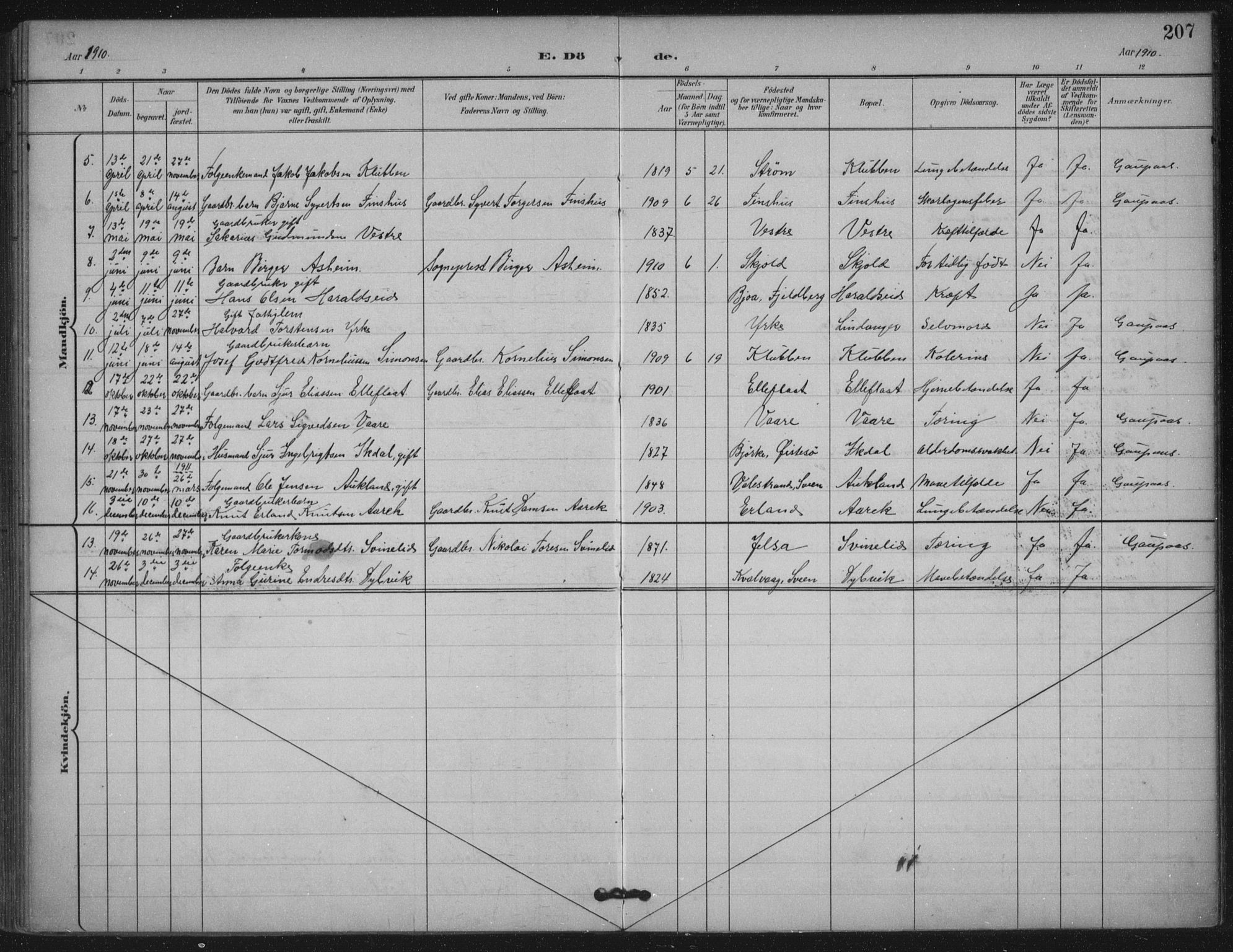 Skjold sokneprestkontor, AV/SAST-A-101847/H/Ha/Haa/L0011: Parish register (official) no. A 11, 1897-1914, p. 207