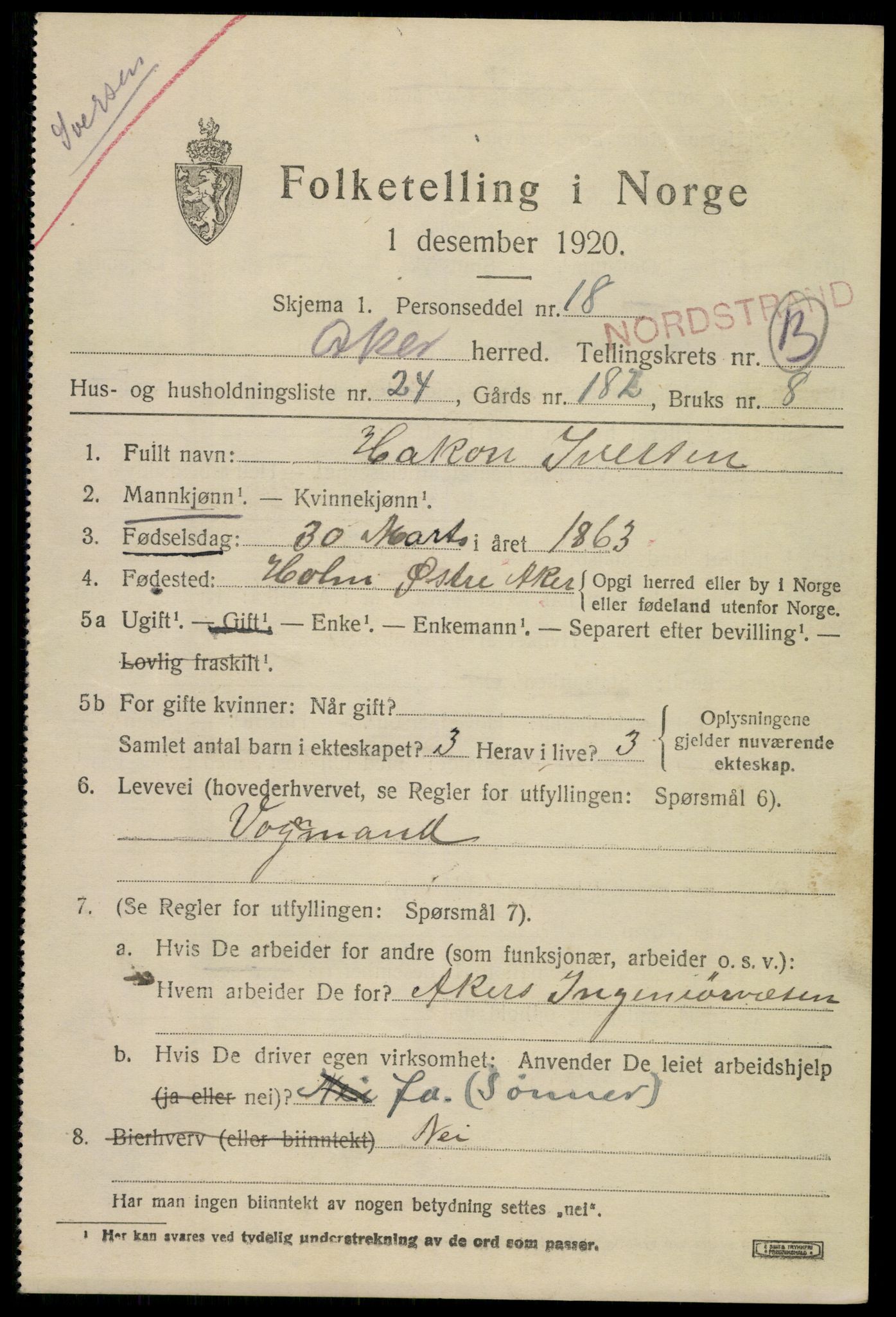 SAO, 1920 census for Aker, 1920, p. 77590