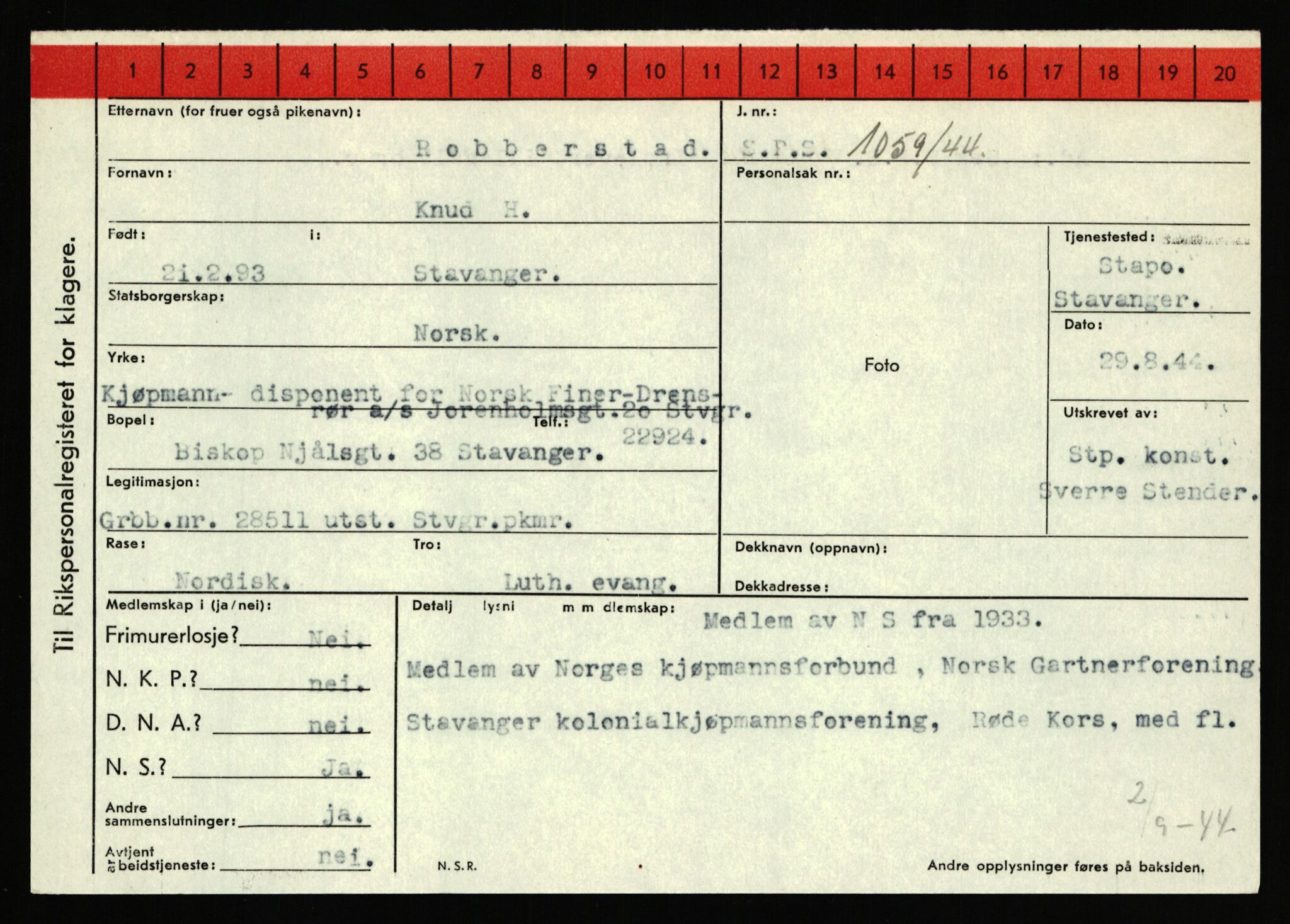 Statspolitiet - Hovedkontoret / Osloavdelingen, AV/RA-S-1329/C/Ca/L0013: Raa - Servold, 1943-1945, p. 1545