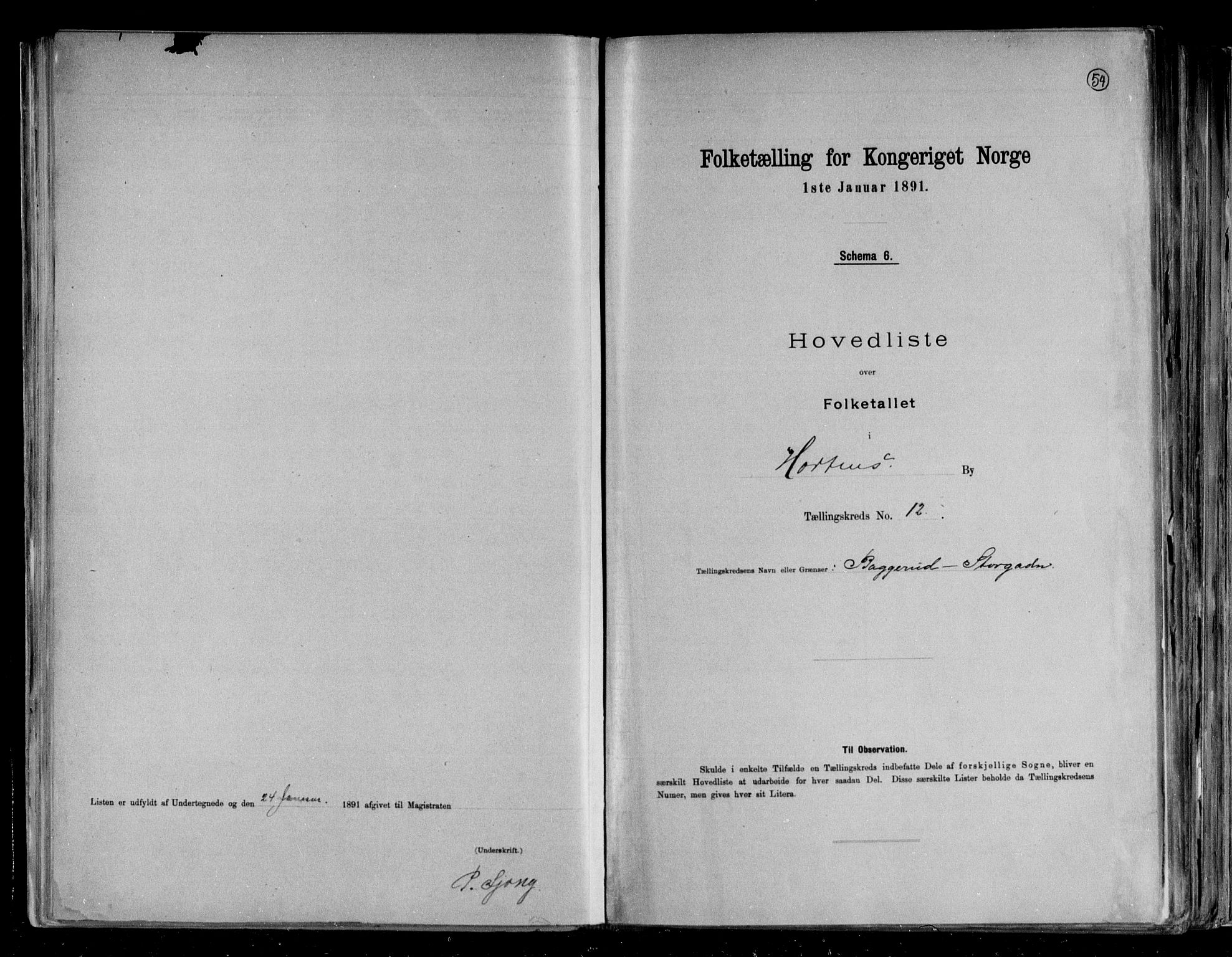 RA, 1891 census for 0703 Horten, 1891, p. 26