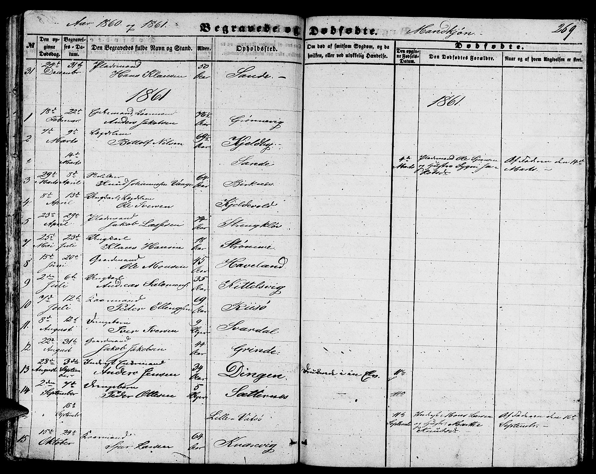 Gulen sokneprestembete, AV/SAB-A-80201/H/Hab/Habb/L0001: Parish register (copy) no. B 1, 1854-1866, p. 269