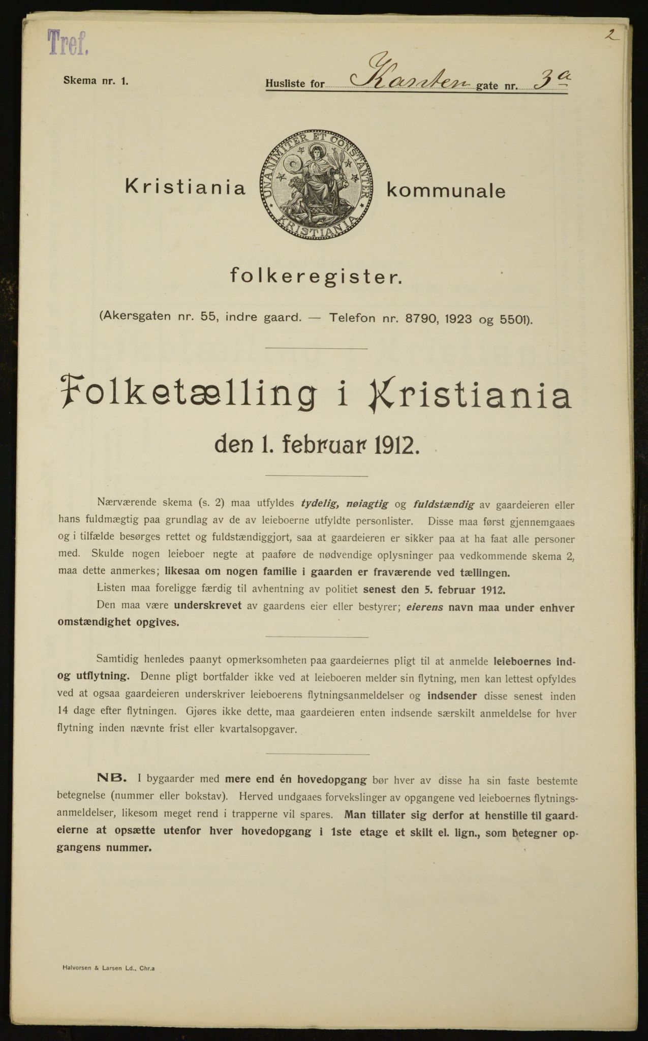 OBA, Municipal Census 1912 for Kristiania, 1912, p. 48463