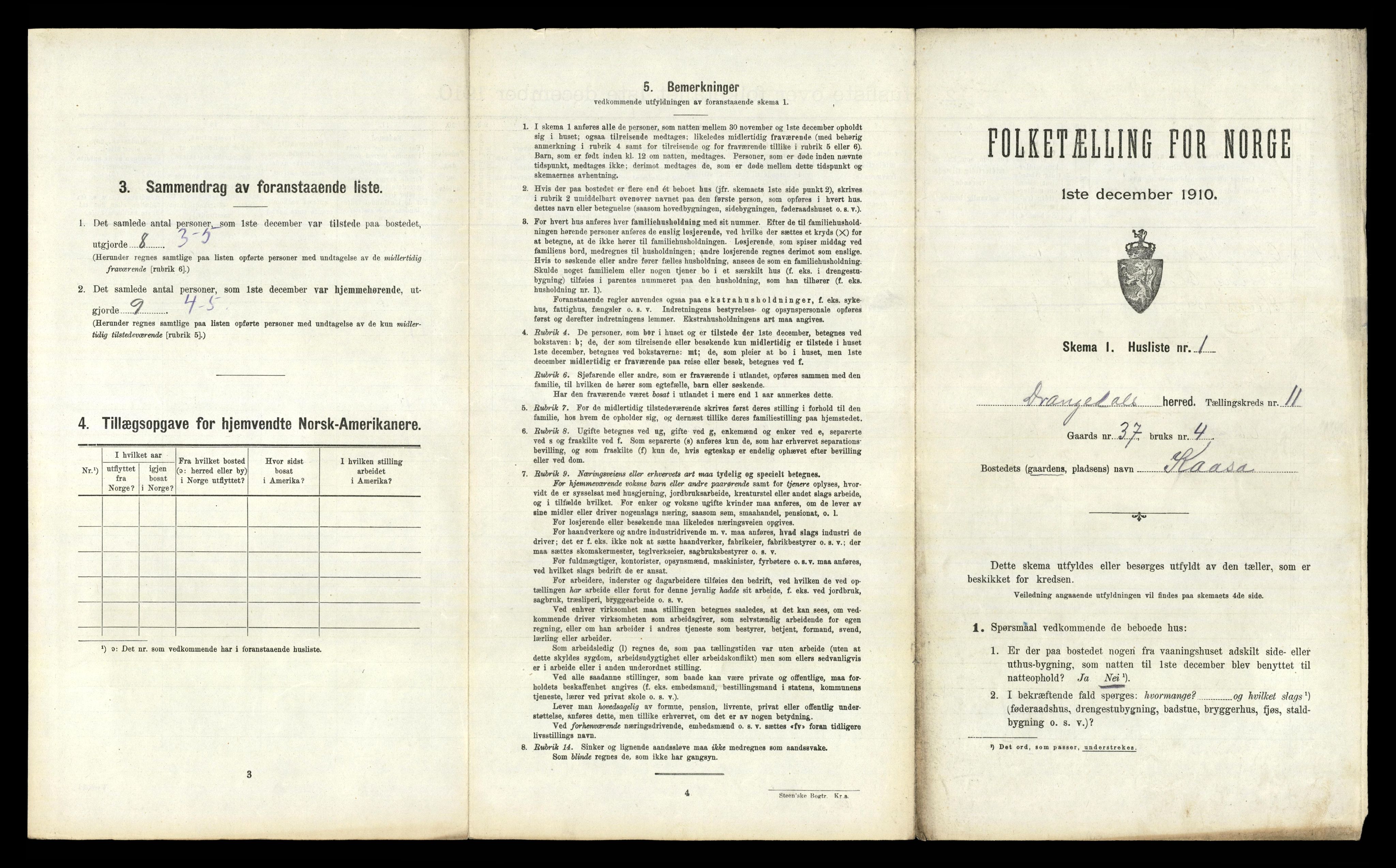 RA, 1910 census for Drangedal, 1910, p. 935