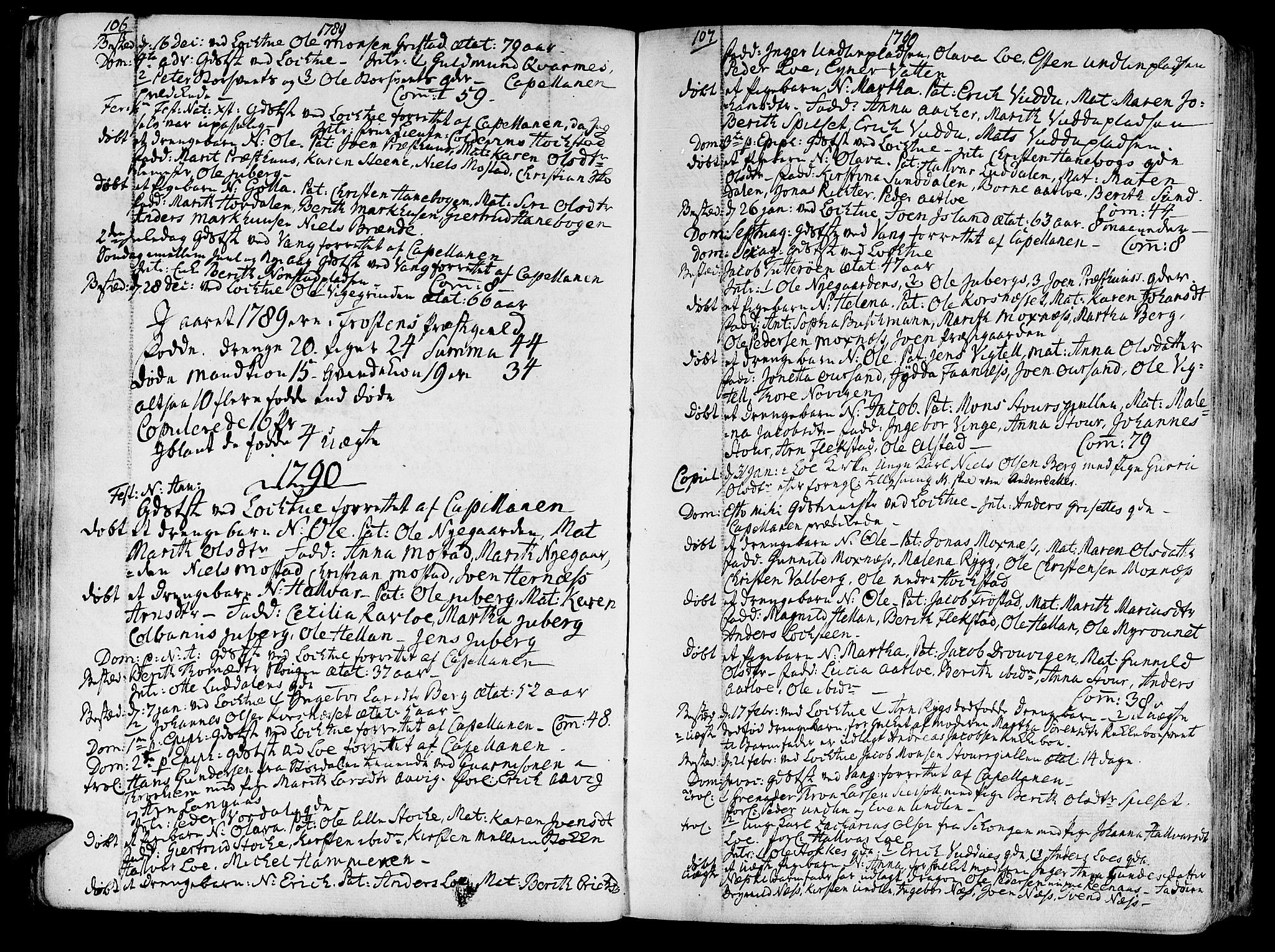 Ministerialprotokoller, klokkerbøker og fødselsregistre - Nord-Trøndelag, AV/SAT-A-1458/713/L0110: Parish register (official) no. 713A02, 1778-1811, p. 106-107