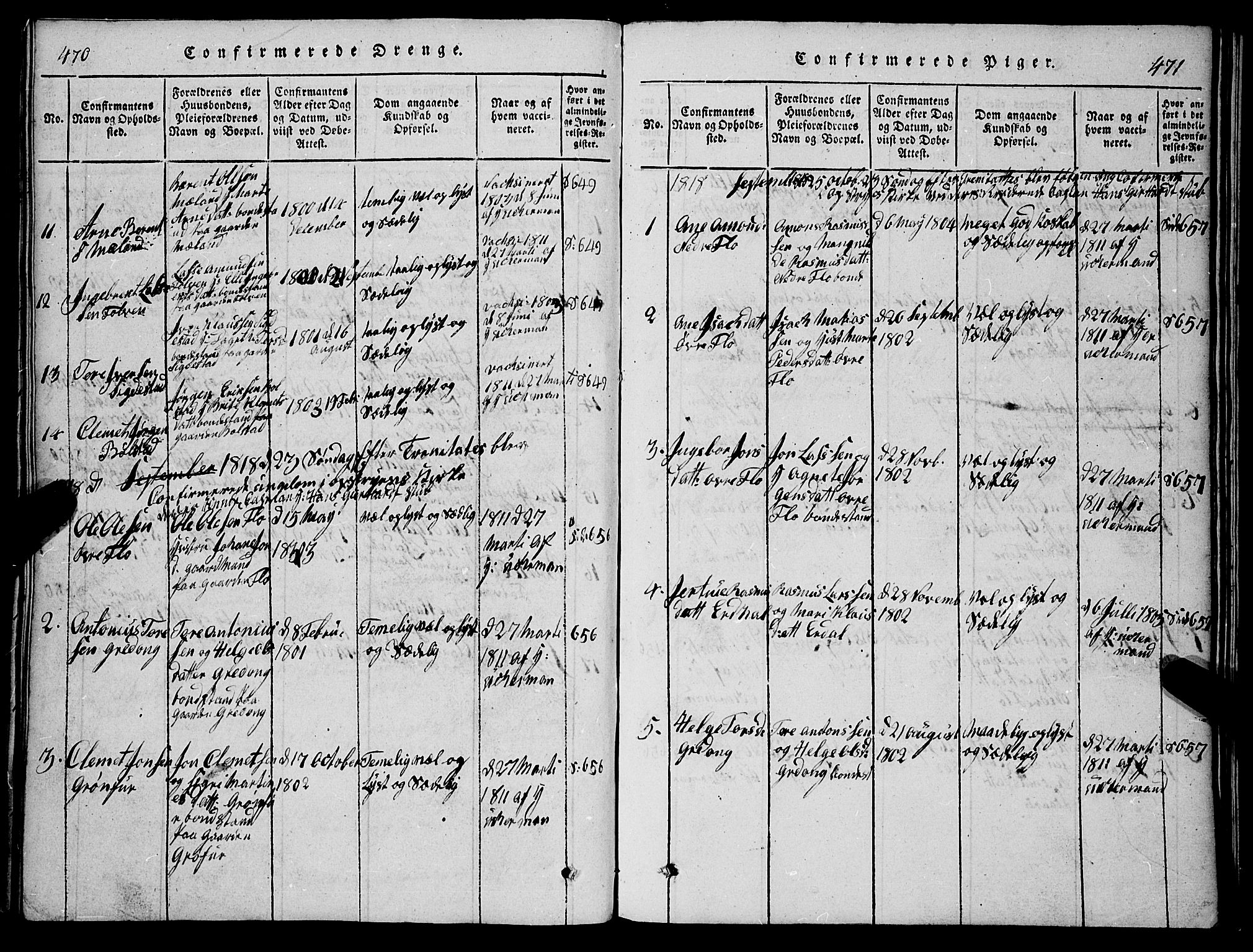 Stryn Sokneprestembete, SAB/A-82501: Parish register (copy) no. C 1, 1801-1845, p. 470-471