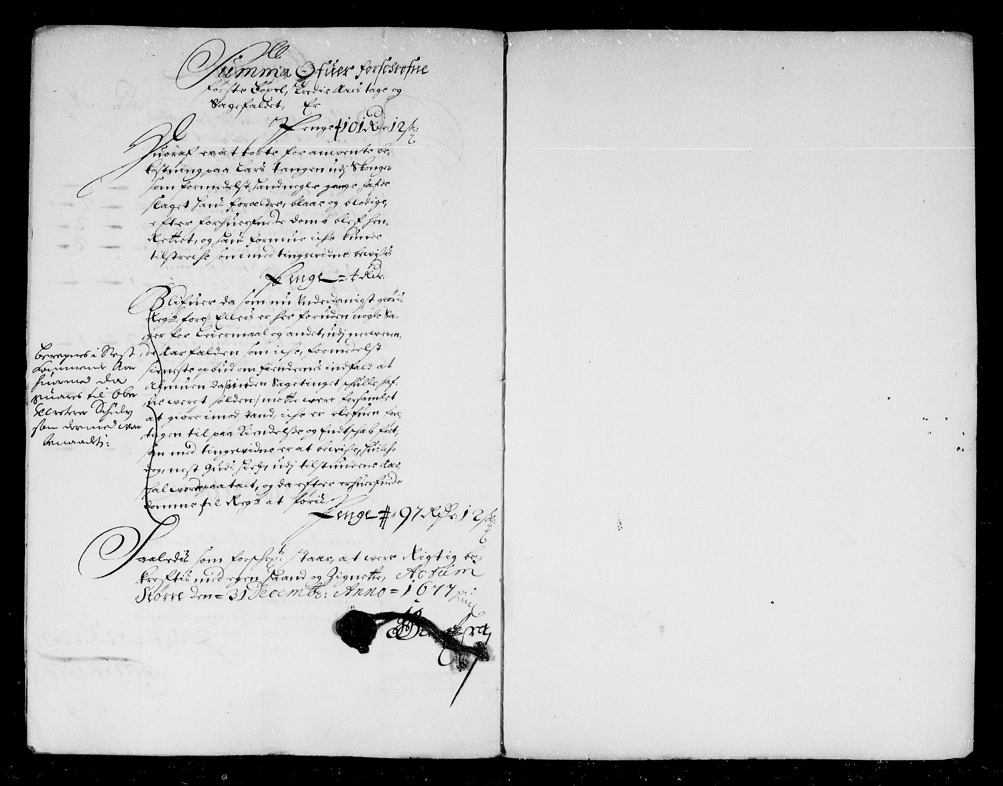 Rentekammeret inntil 1814, Reviderte regnskaper, Stiftamtstueregnskaper, Trondheim stiftamt og Nordland amt, AV/RA-EA-6044/R/Re/L0046: Trondheim stiftamt og Nordland amt, 1677