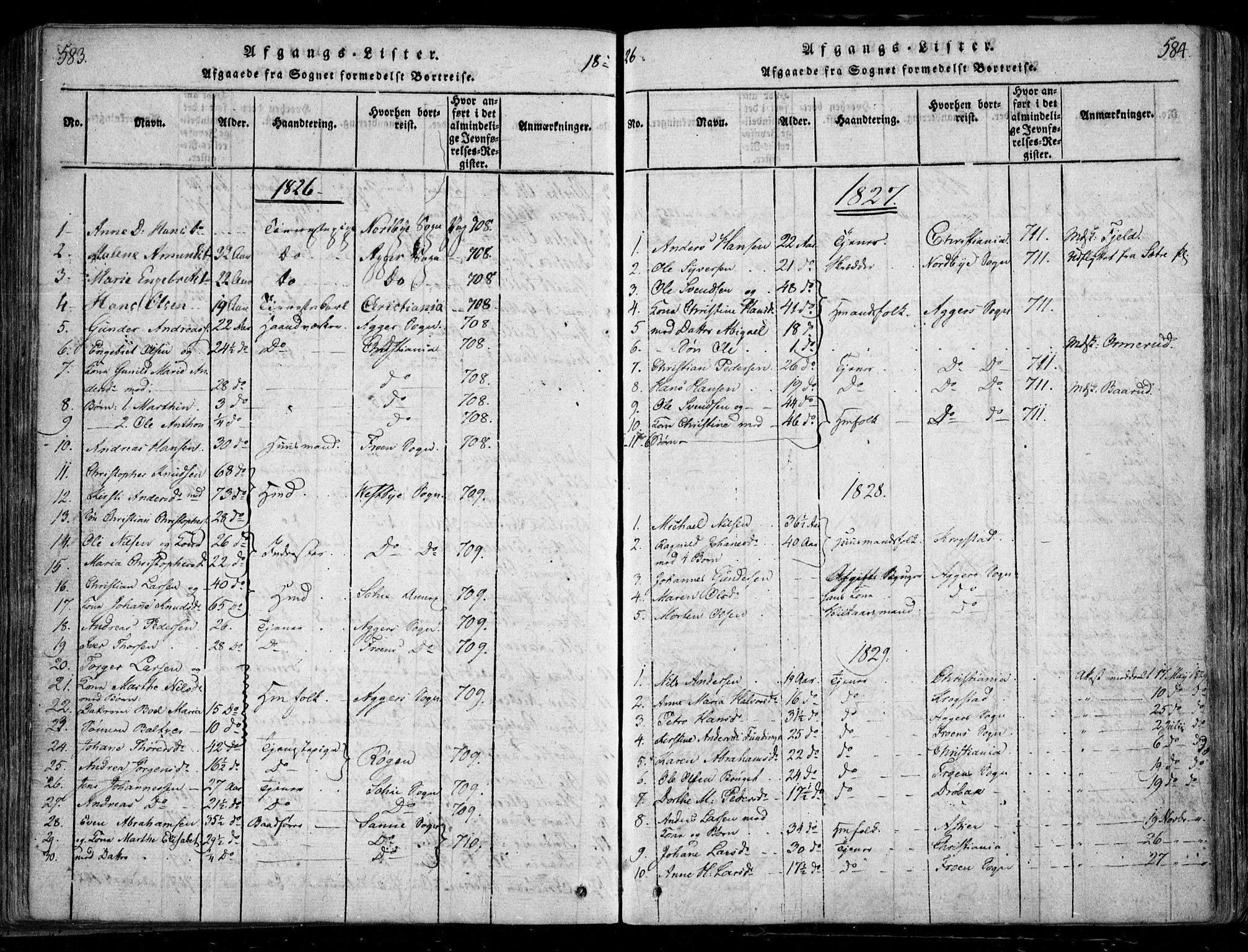 Nesodden prestekontor Kirkebøker, AV/SAO-A-10013/F/Fa/L0006: Parish register (official) no. I 6, 1814-1847, p. 583-584