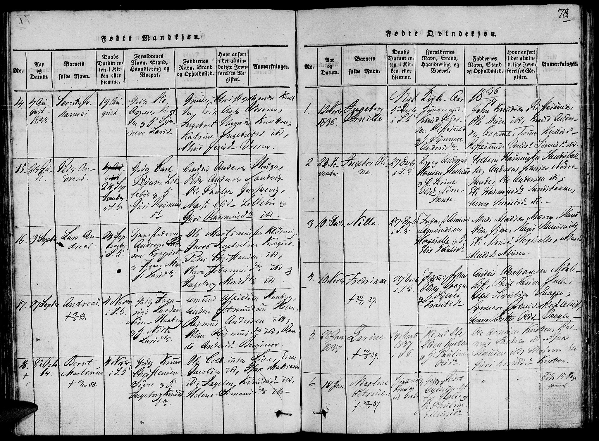 Ministerialprotokoller, klokkerbøker og fødselsregistre - Møre og Romsdal, AV/SAT-A-1454/503/L0033: Parish register (official) no. 503A01, 1816-1841, p. 78