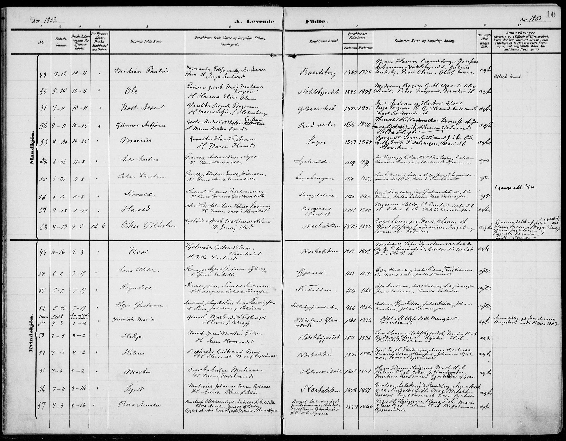 Jevnaker prestekontor, SAH/PREST-116/H/Ha/Haa/L0011: Parish register (official) no. 11, 1902-1913, p. 16