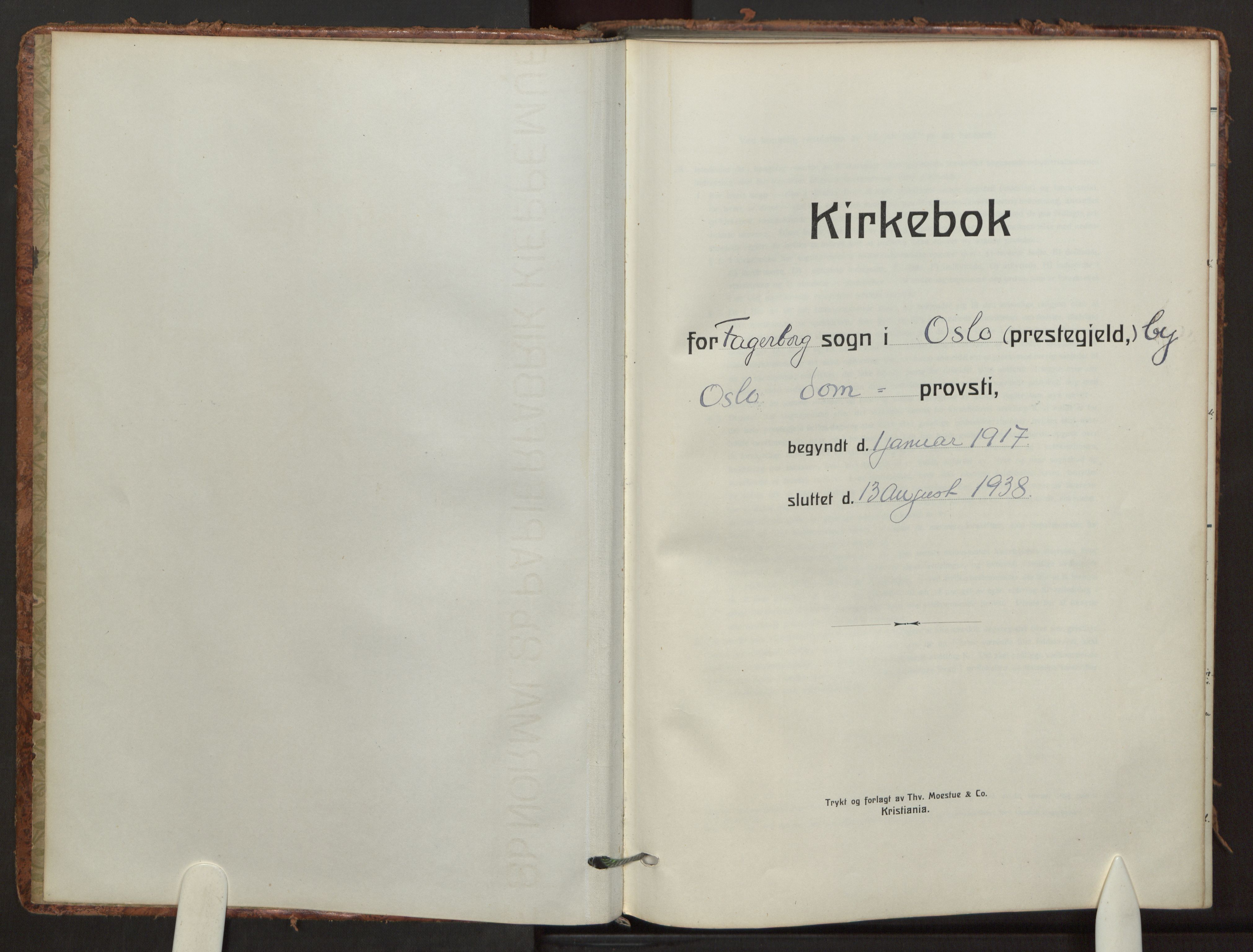 Fagerborg prestekontor Kirkebøker, AV/SAO-A-10844/F/Fa/L0008: Parish register (official) no. 8, 1917-1938