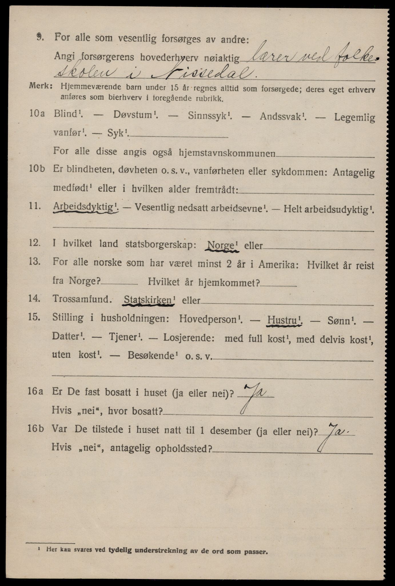 SAKO, 1920 census for Nissedal, 1920, p. 1506