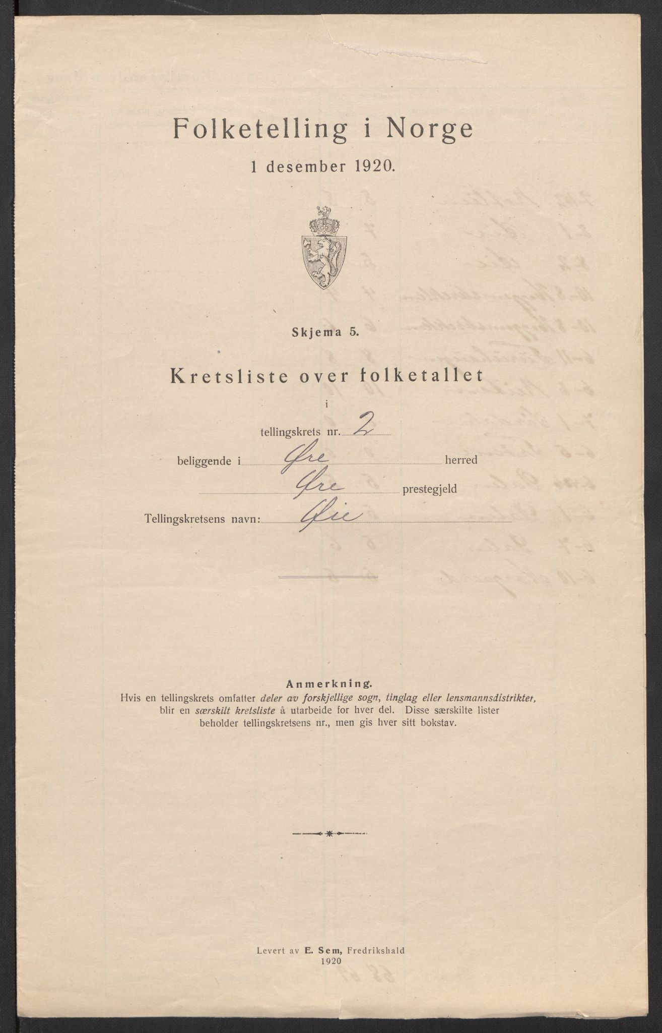 SAT, 1920 census for Øre, 1920, p. 10