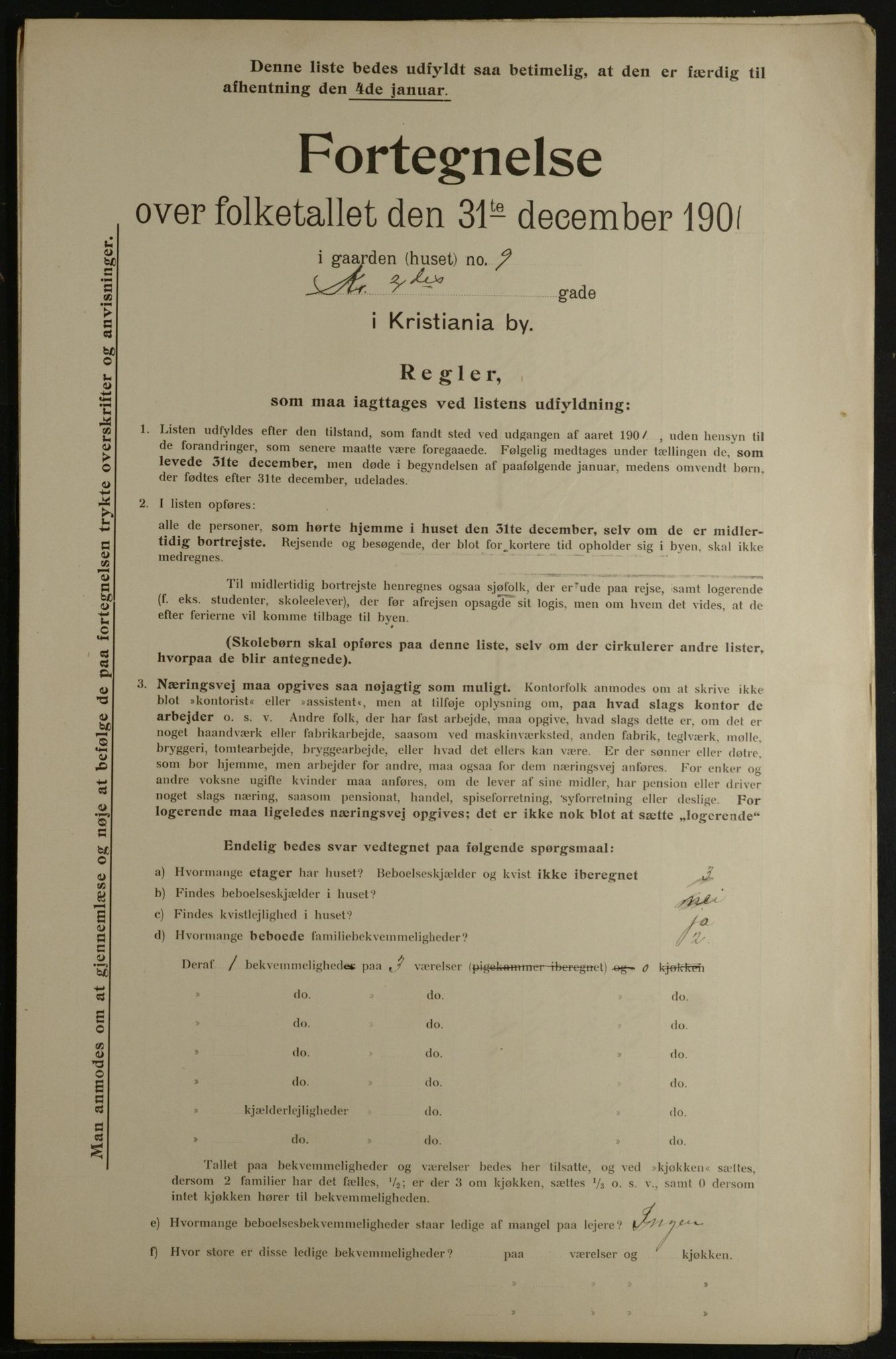 OBA, Municipal Census 1901 for Kristiania, 1901, p. 8337