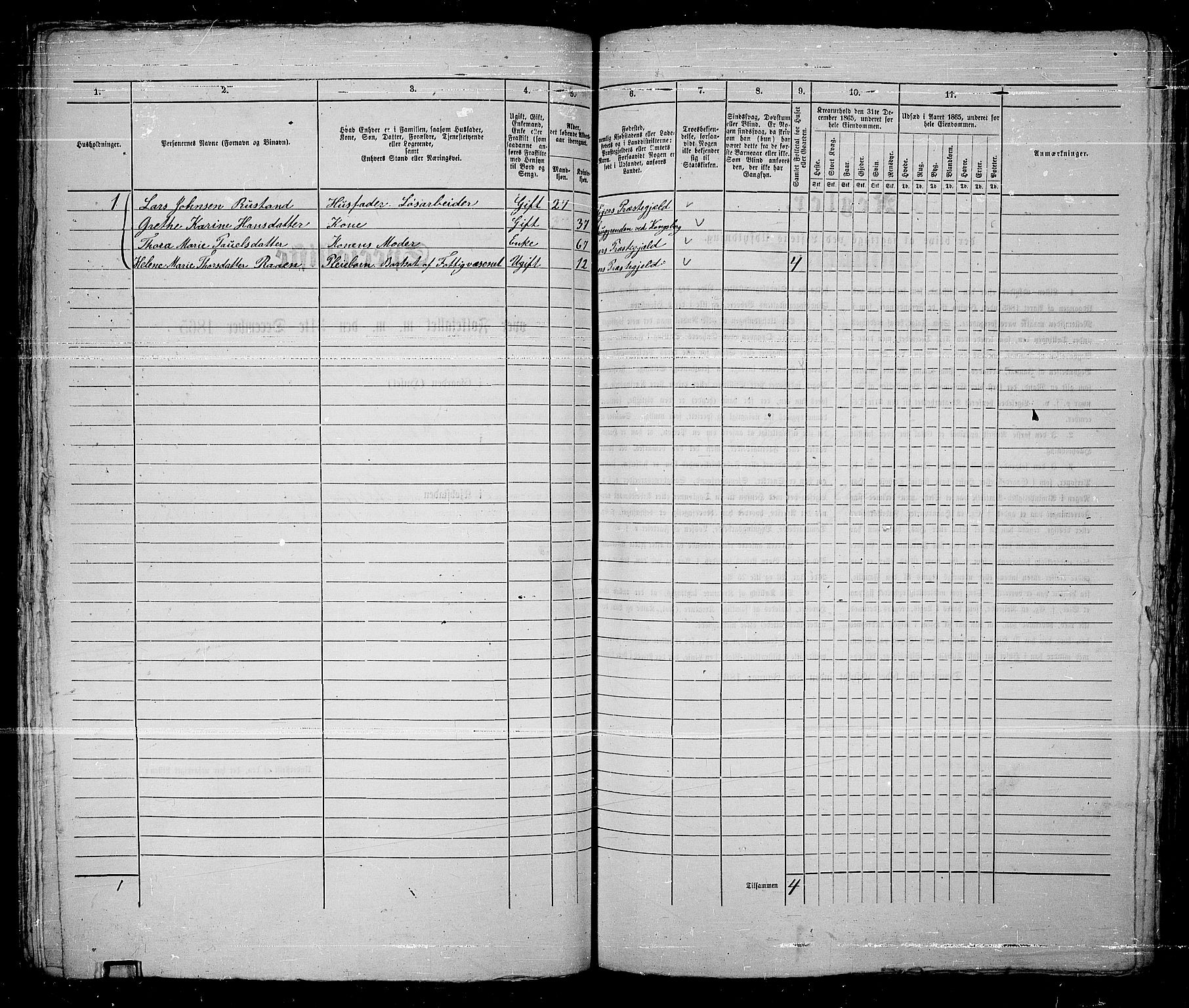 RA, 1865 census for Kongsberg/Kongsberg, 1865, p. 209