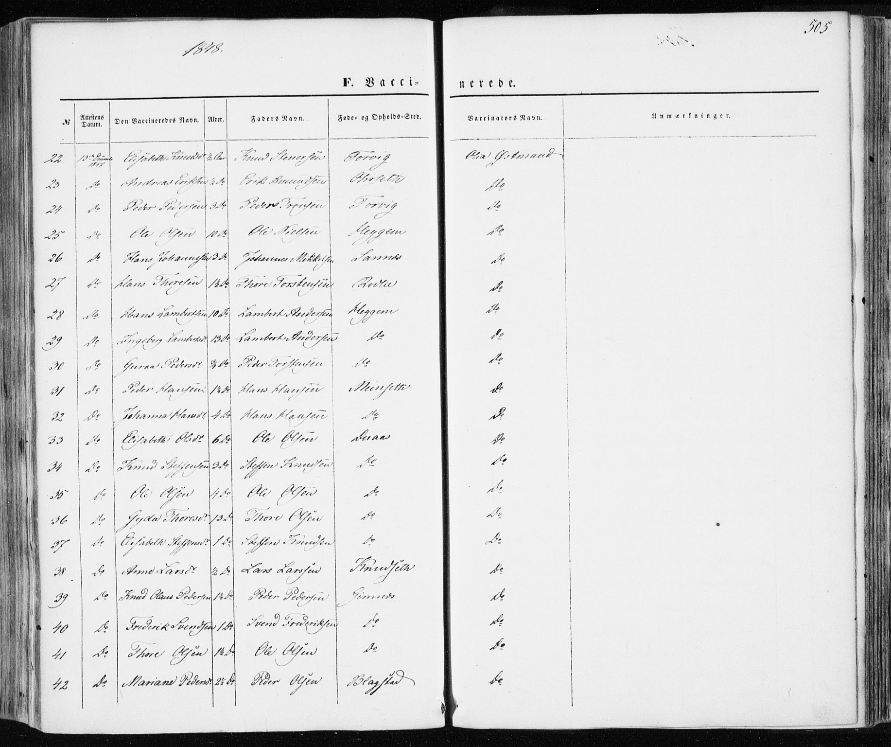 Ministerialprotokoller, klokkerbøker og fødselsregistre - Møre og Romsdal, AV/SAT-A-1454/586/L0984: Parish register (official) no. 586A10, 1844-1856, p. 505