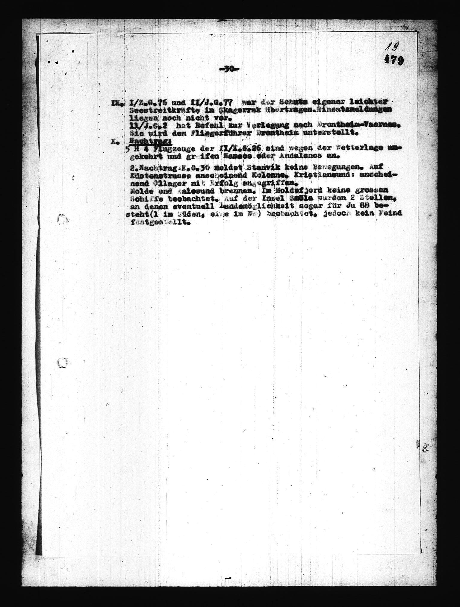 Documents Section, RA/RAFA-2200/V/L0076: Amerikansk mikrofilm "Captured German Documents".
Box No. 715.  FKA jnr. 619/1954., 1940, p. 666