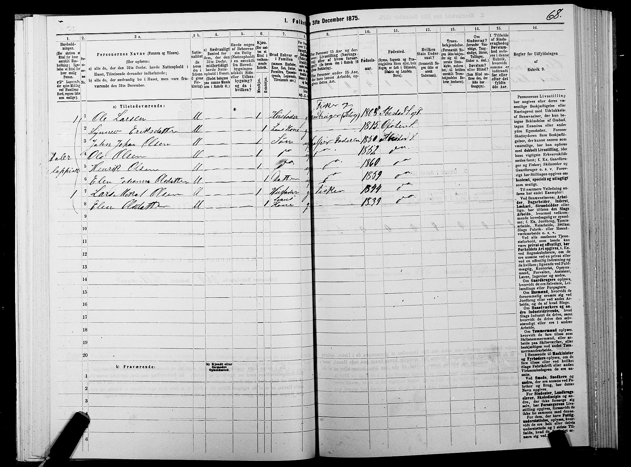 SATØ, 1875 census for 1917P Ibestad, 1875, p. 5068