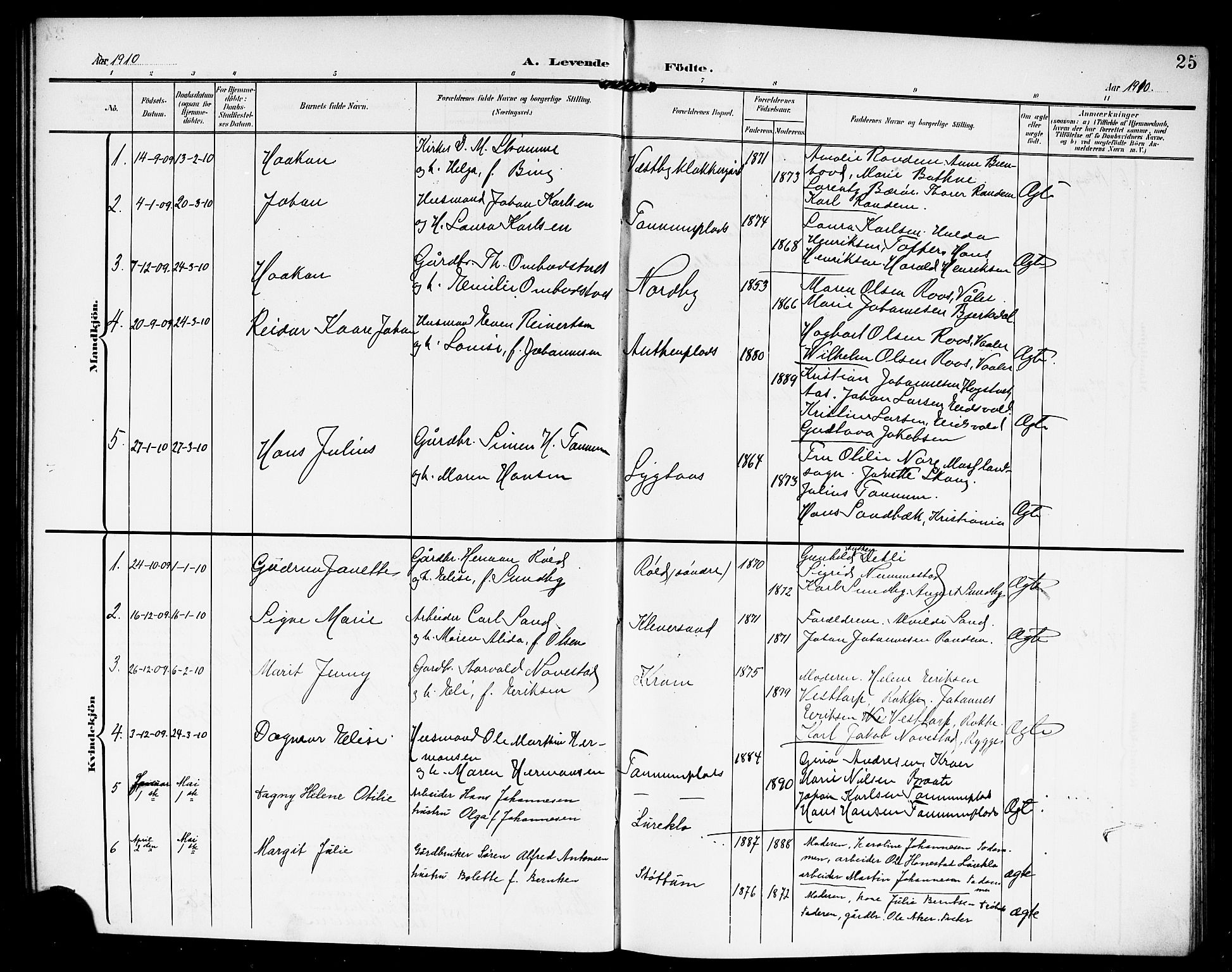 Vestby prestekontor Kirkebøker, SAO/A-10893/G/Ga/L0002: Parish register (copy) no. I 2, 1903-1916, p. 25
