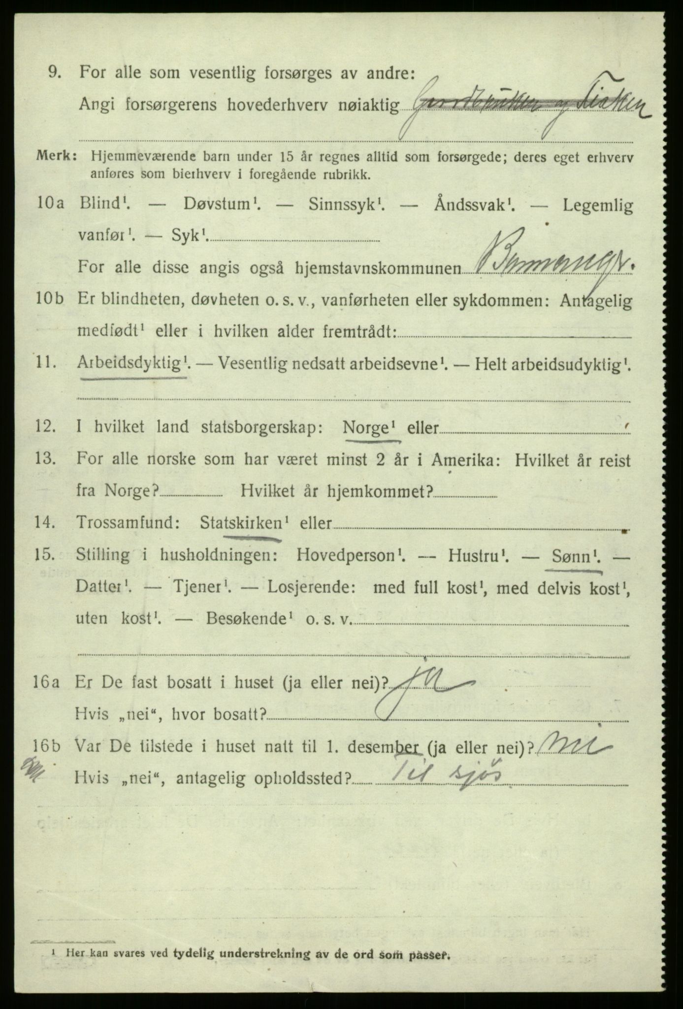 SAB, 1920 census for Bremanger, 1920, p. 2347