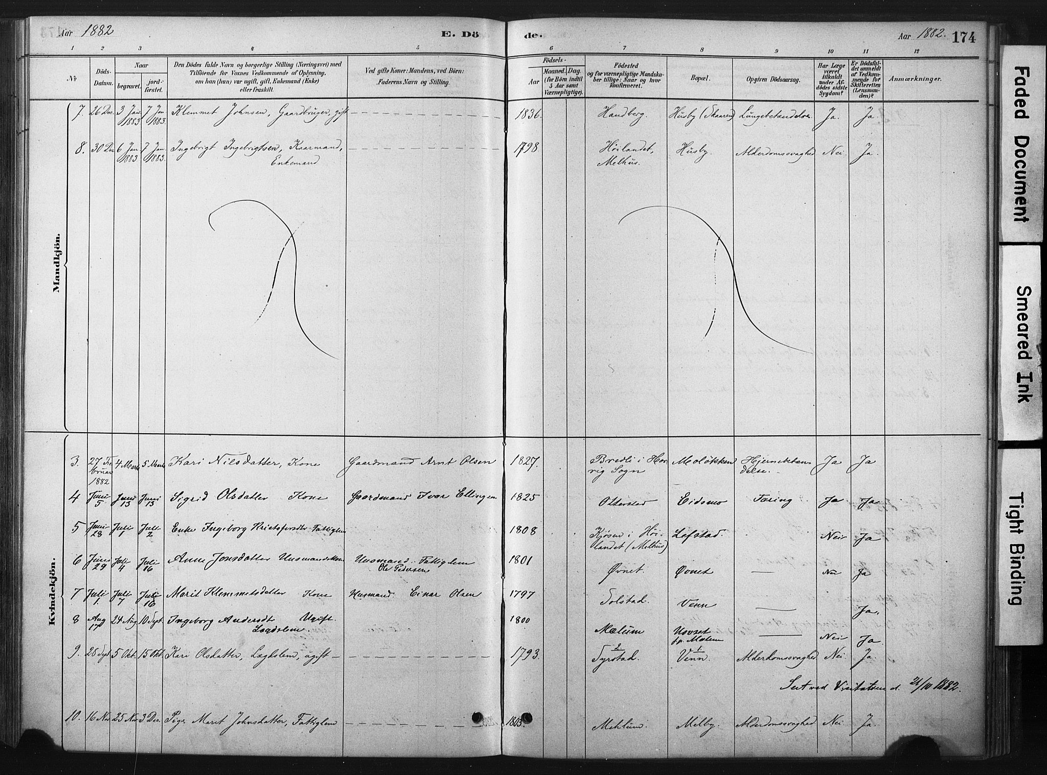 Ministerialprotokoller, klokkerbøker og fødselsregistre - Sør-Trøndelag, SAT/A-1456/667/L0795: Parish register (official) no. 667A03, 1879-1907, p. 174