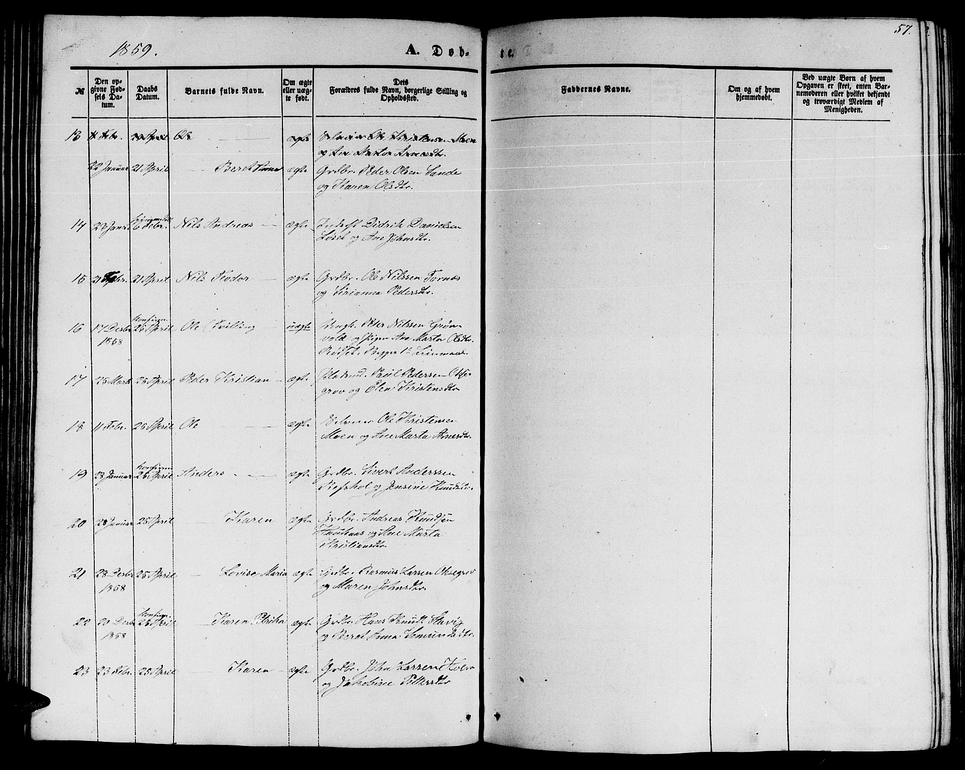 Ministerialprotokoller, klokkerbøker og fødselsregistre - Møre og Romsdal, AV/SAT-A-1454/565/L0753: Parish register (copy) no. 565C02, 1845-1870, p. 57