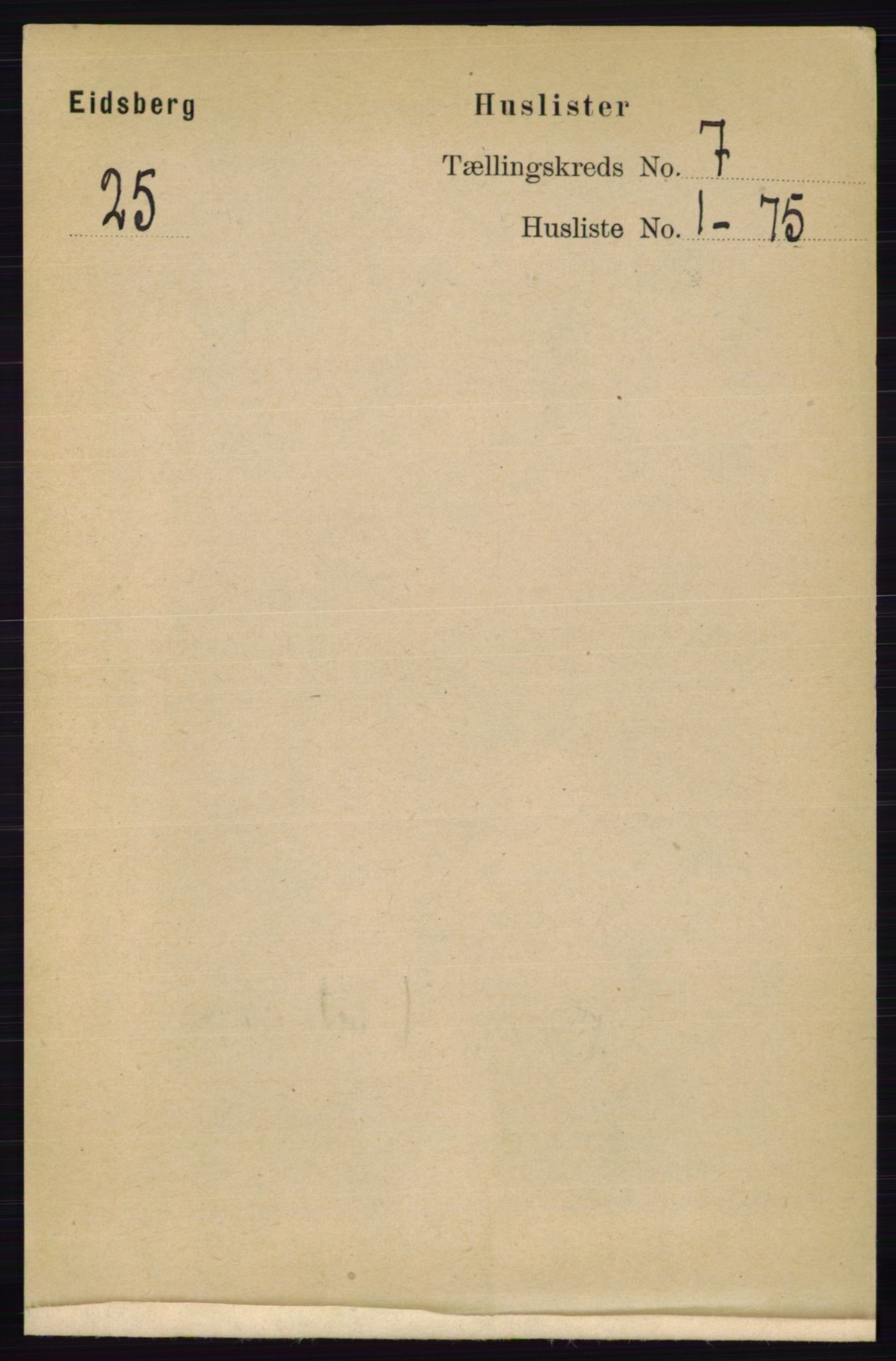 RA, 1891 census for 0125 Eidsberg, 1891, p. 4004