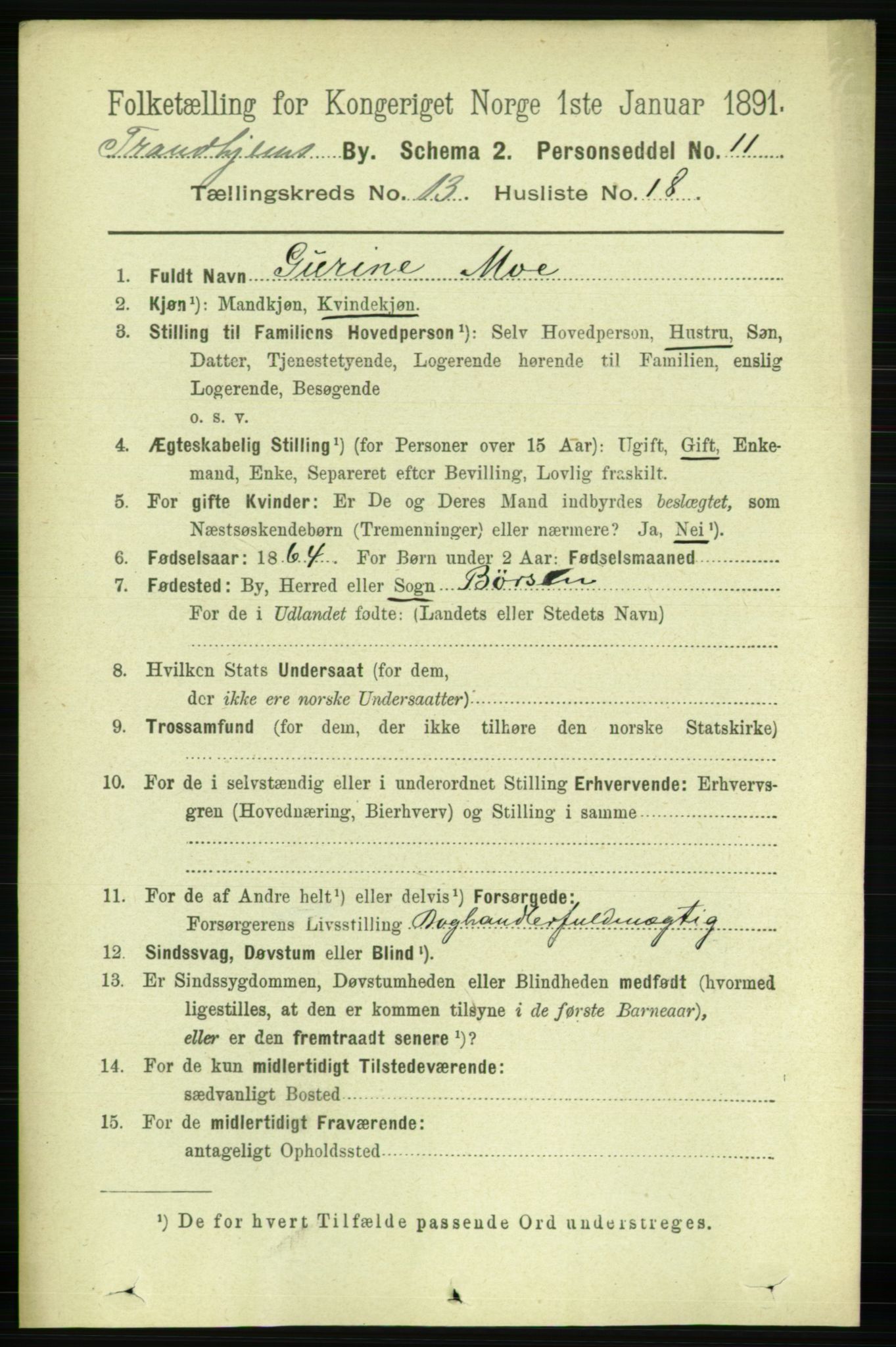 RA, 1891 census for 1601 Trondheim, 1891, p. 10425