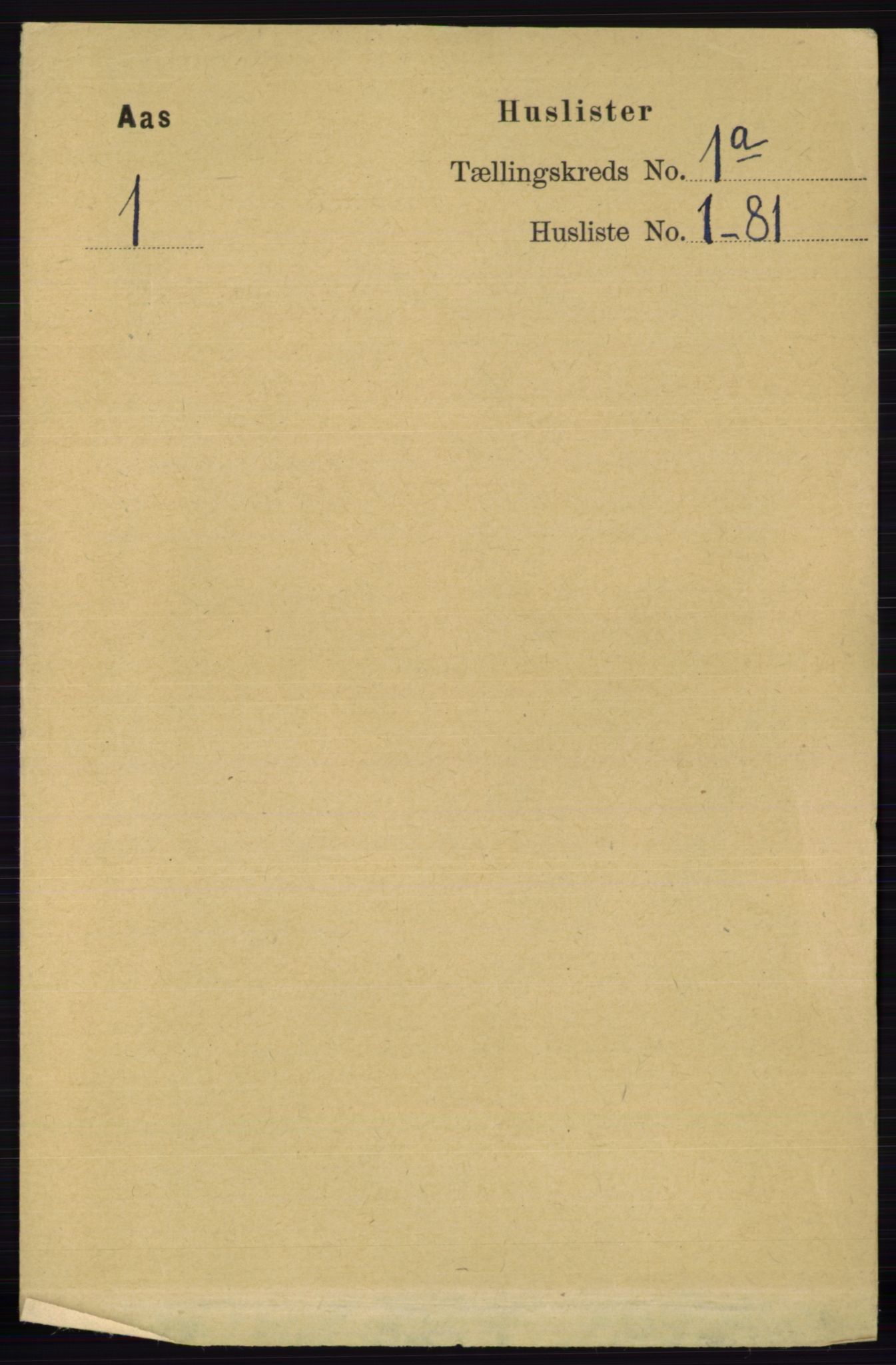 RA, 1891 census for 0214 Ås, 1891, p. 22