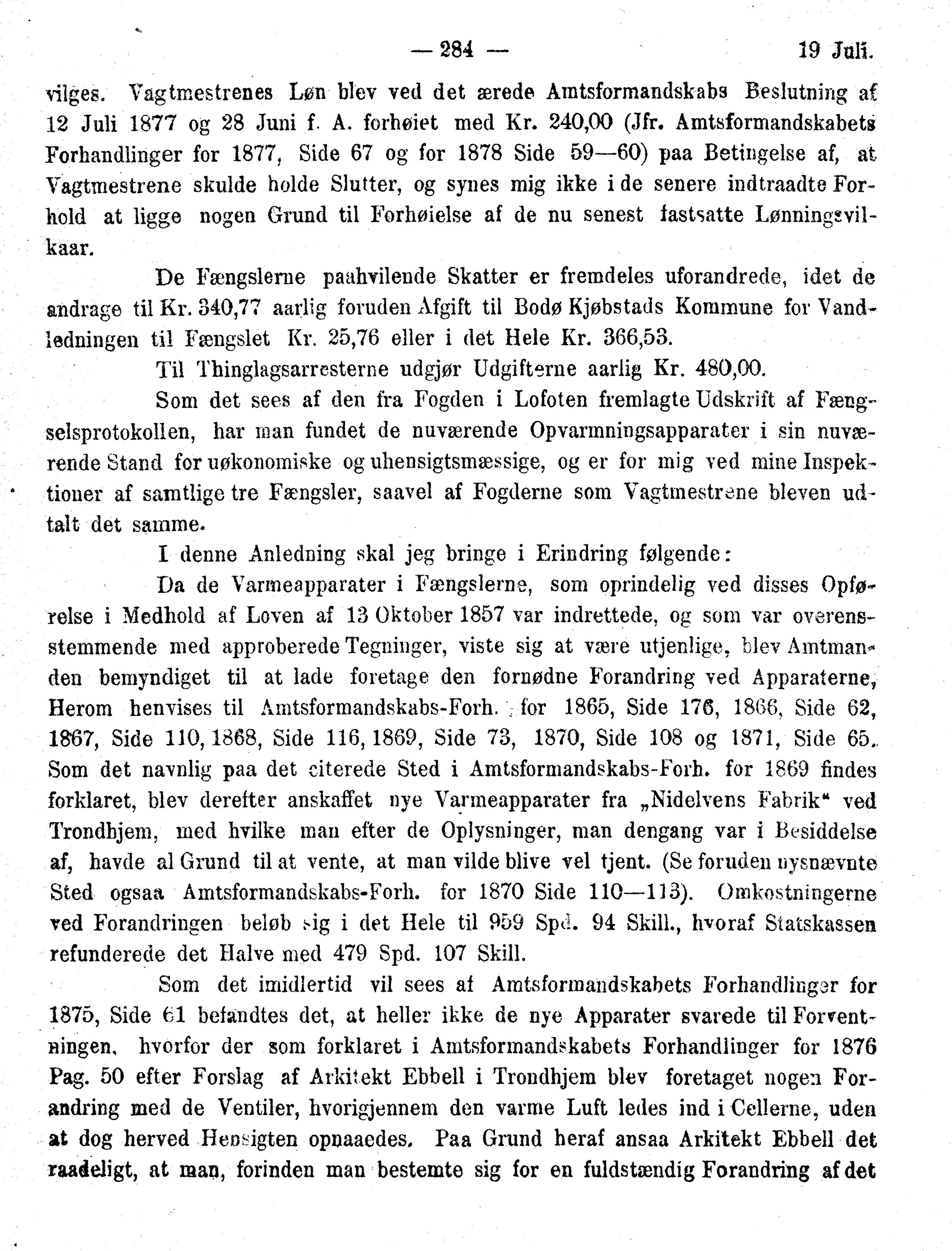 Nordland Fylkeskommune. Fylkestinget, AIN/NFK-17/176/A/Ac/L0010: Fylkestingsforhandlinger 1874-1880, 1874-1880