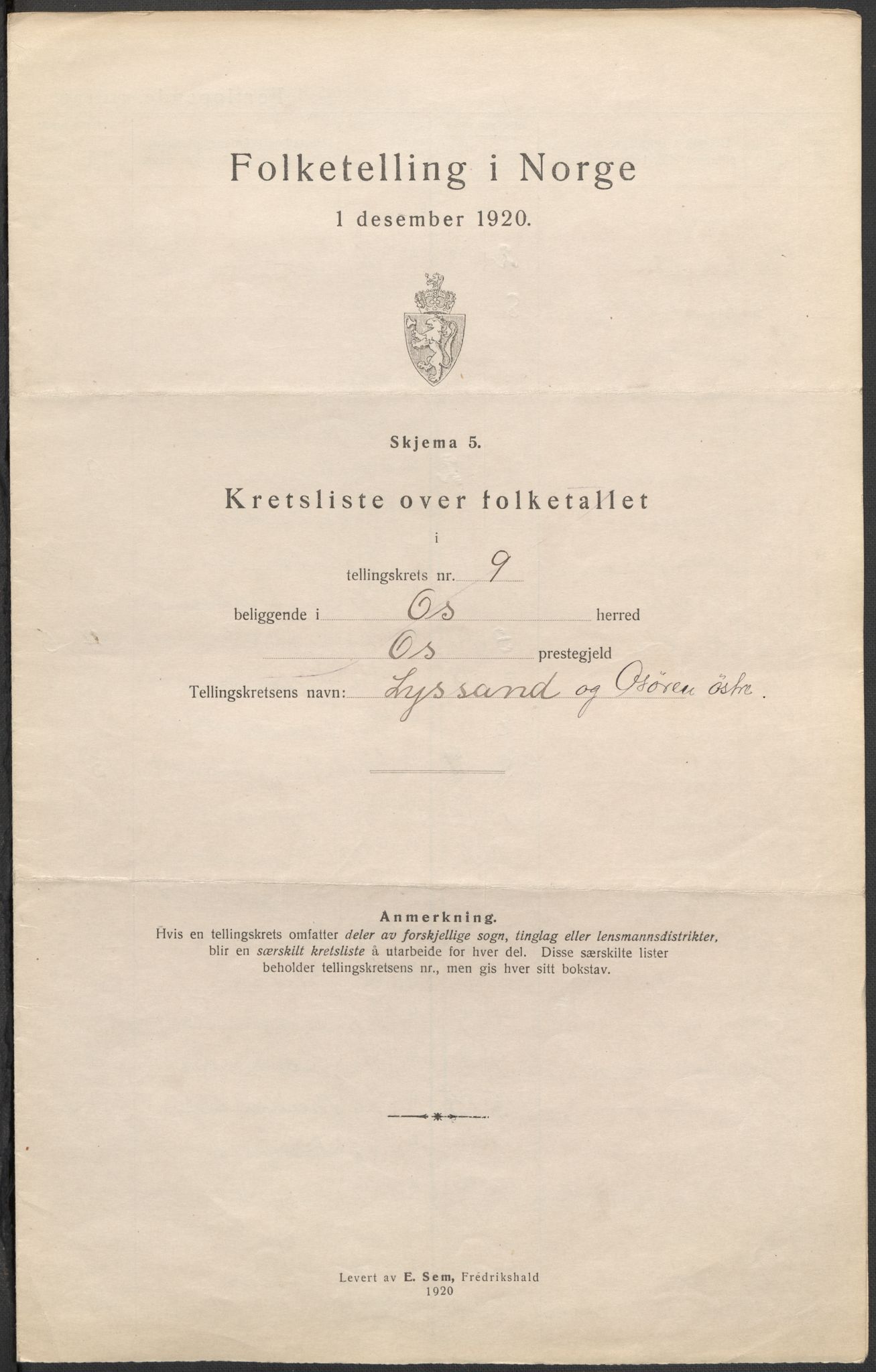 SAB, 1920 census for Os, 1920, p. 29