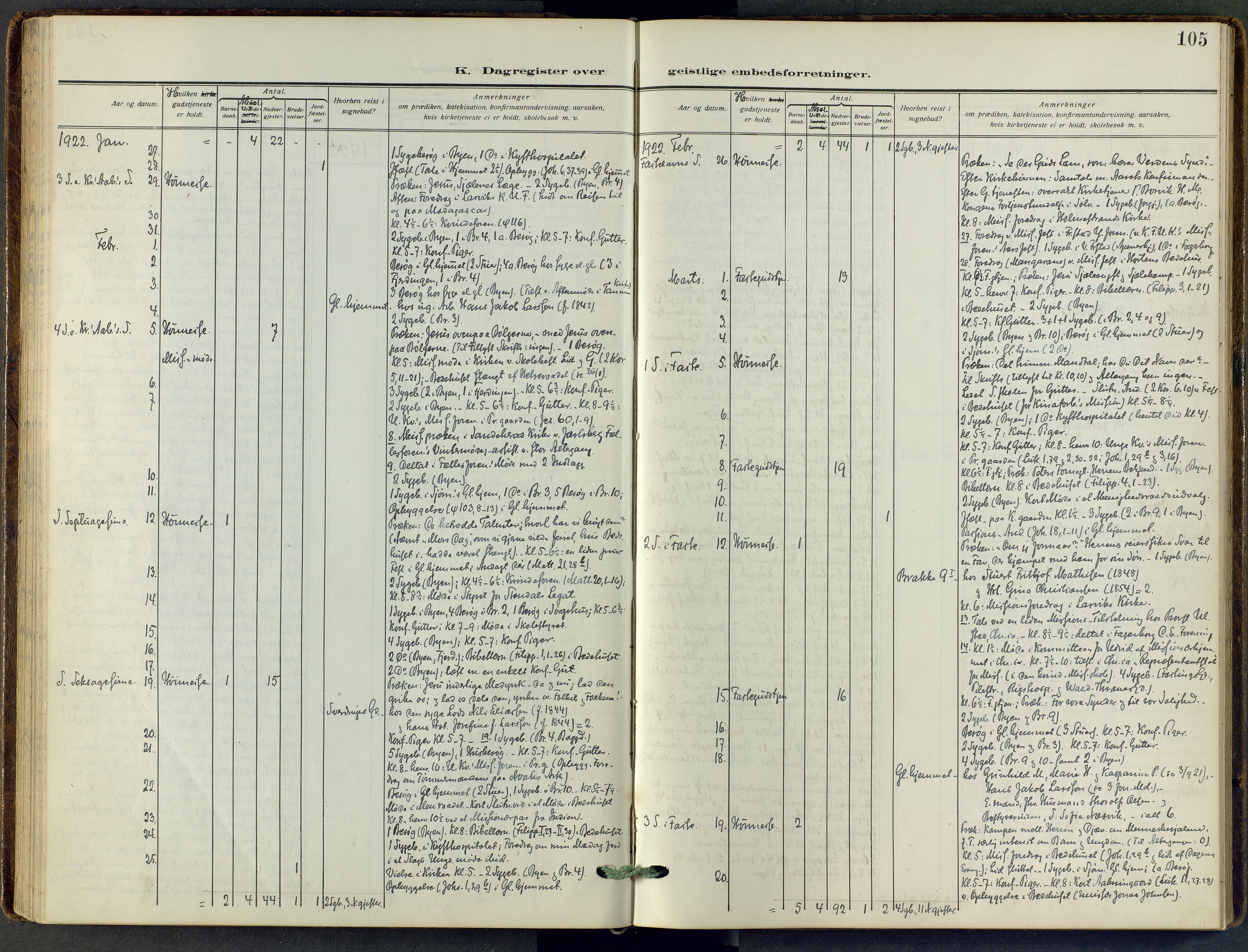 Stavern kirkebøker, AV/SAKO-A-318/F/Fa/L0010: Parish register (official) no. 10, 1916-1967, p. 105